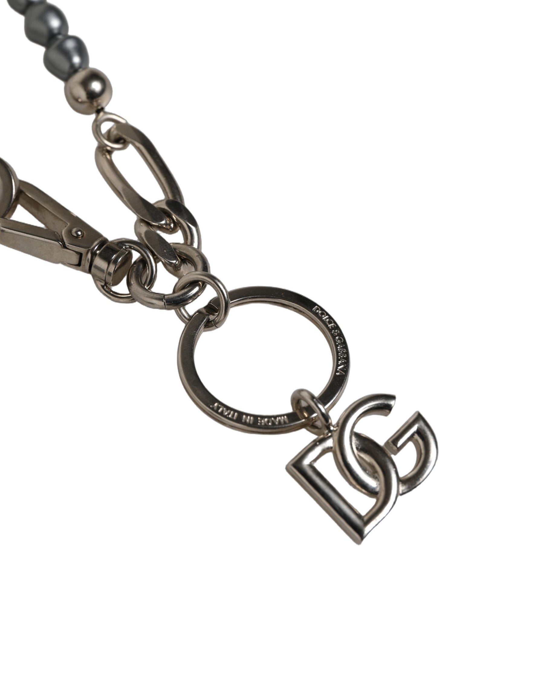 Dolce & Gabbana Silver Tone Chain Signature DG Logo Pendant Necklace | Regal Royce