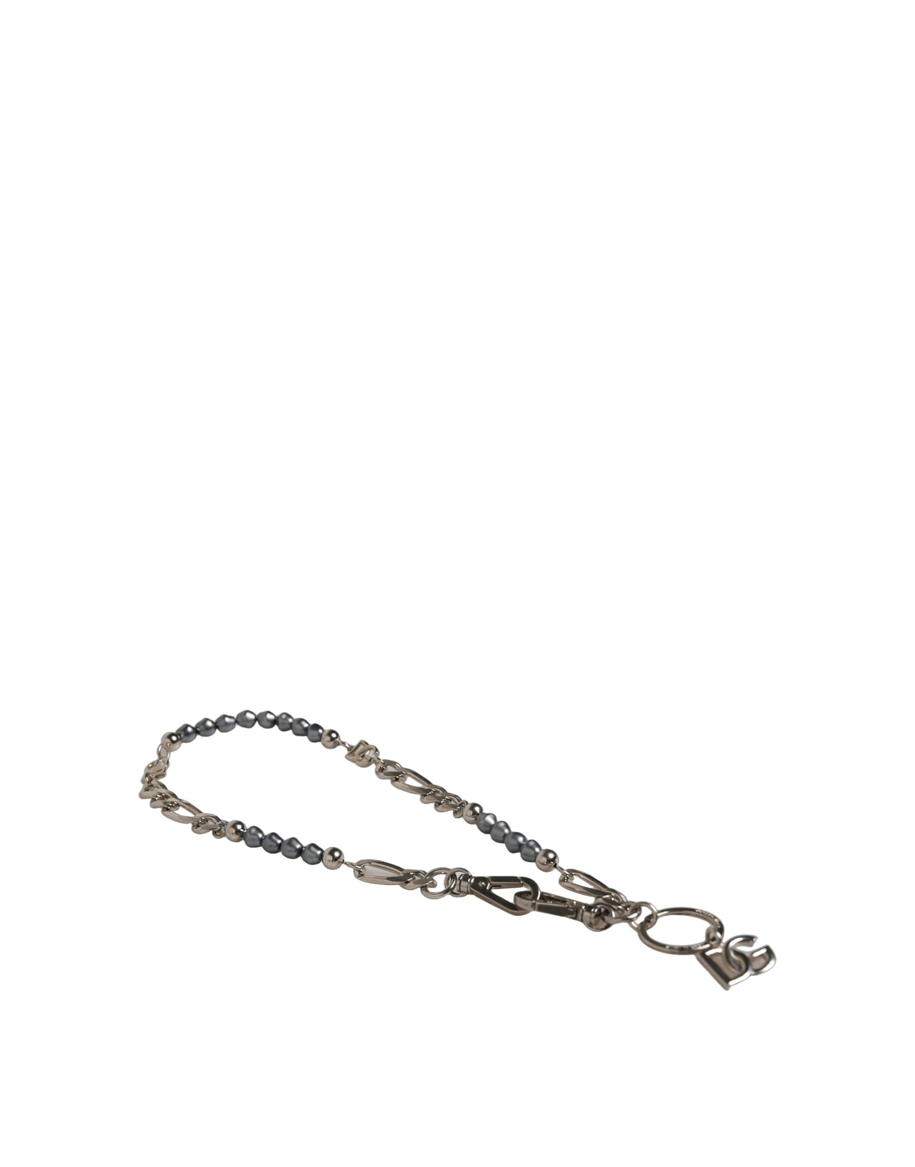 Dolce & Gabbana Silver Tone Chain Signature DG Logo Pendant Necklace | Regal Royce