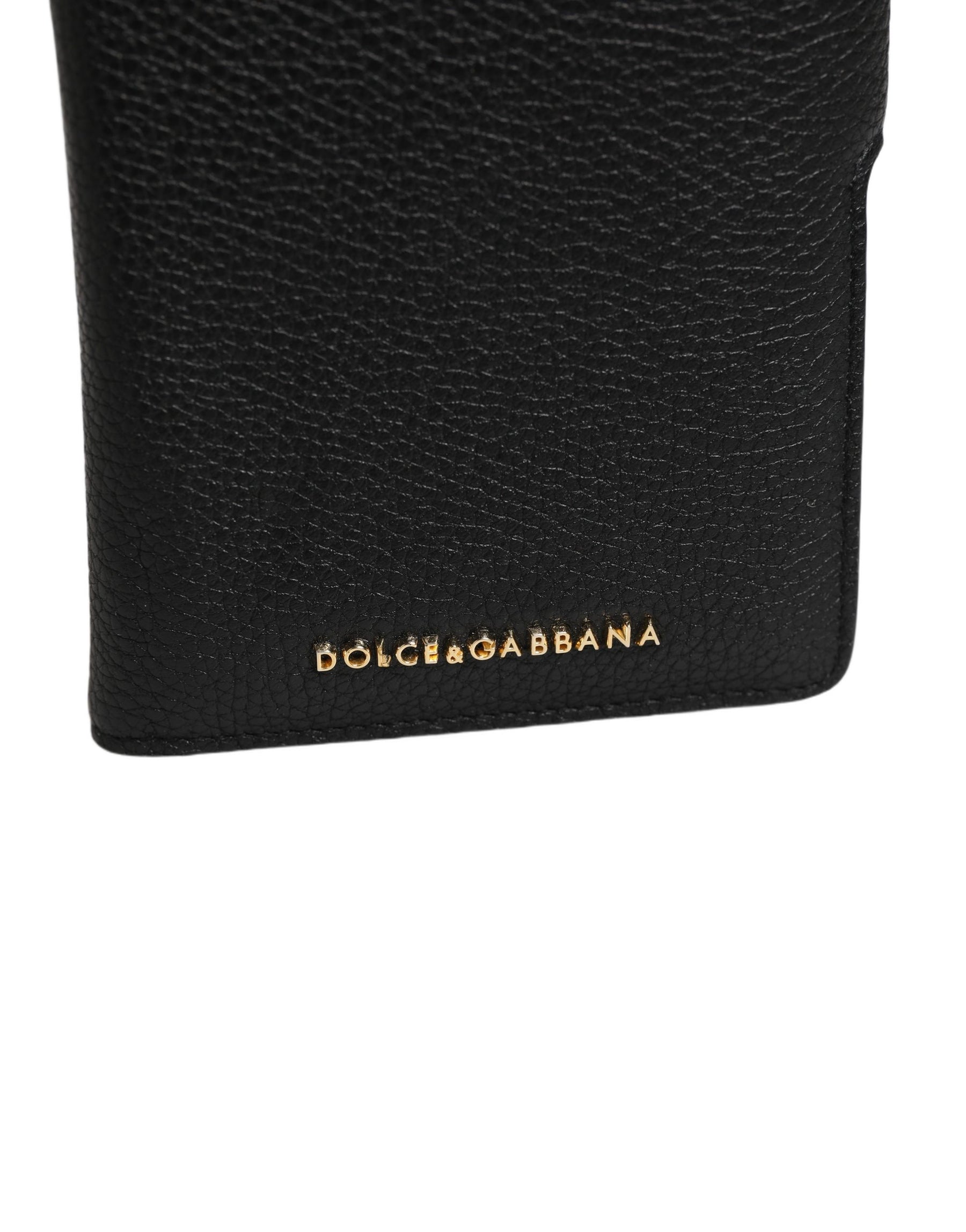 Dolce & Gabbana Case Flip Cover Black Calf Leather iPhone11 PRO Phone | Regal Royce