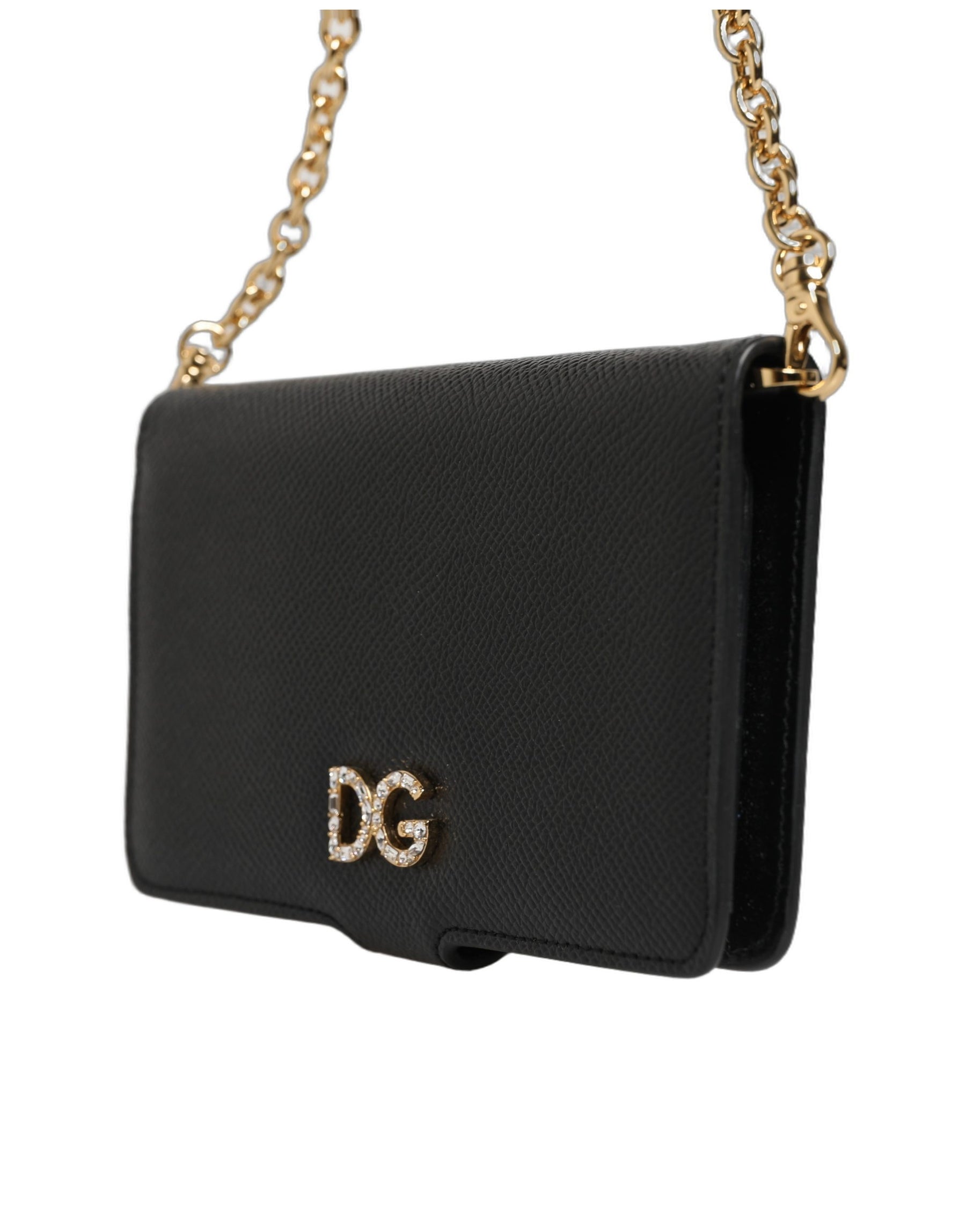 Dolce & Gabbana Case Flip Cover Black Calf Leather iPhone X - XS Phone | Regal Royce