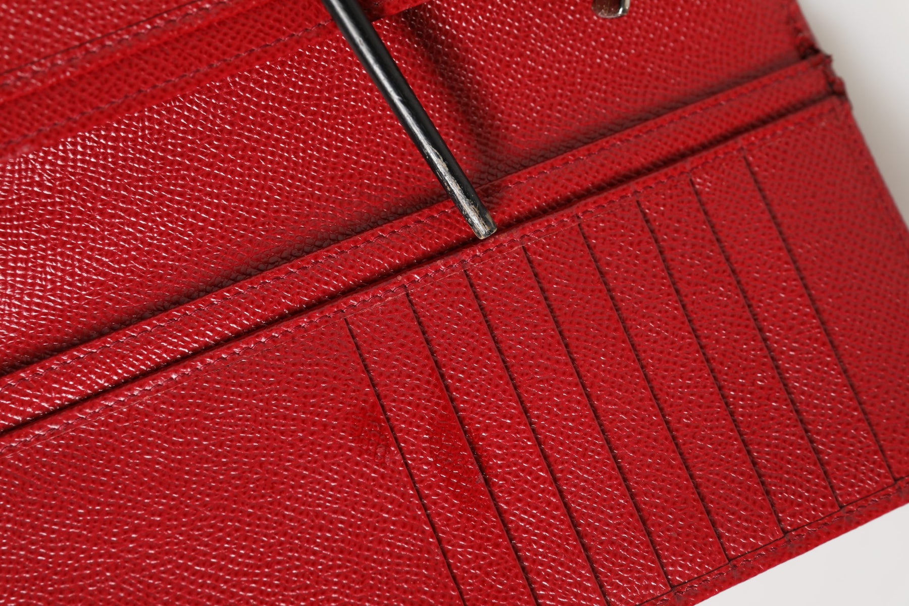 Dolce & Gabbana Red Dauphine Leather ID Men Card Holder Bifold Wallet | Regal Royce