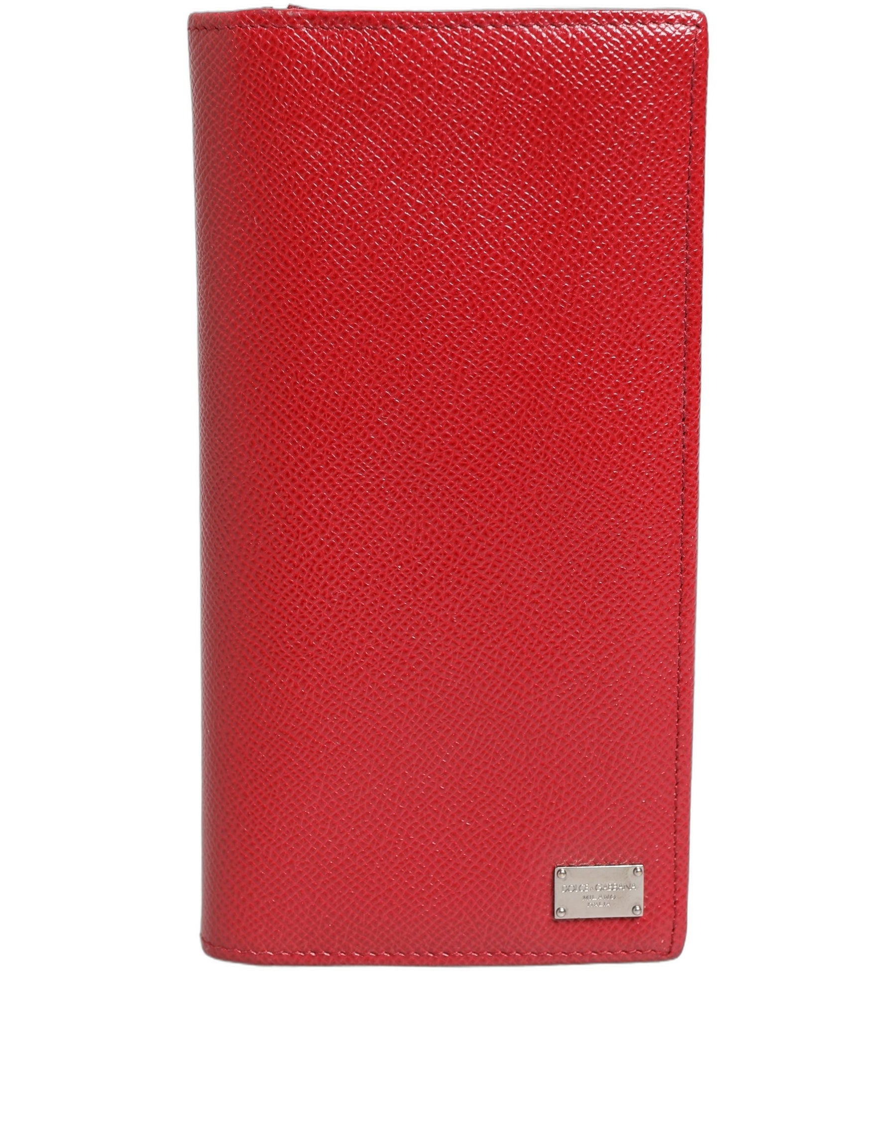 Dolce & Gabbana Red Dauphine Leather ID Men Card Holder Bifold Wallet | Regal Royce