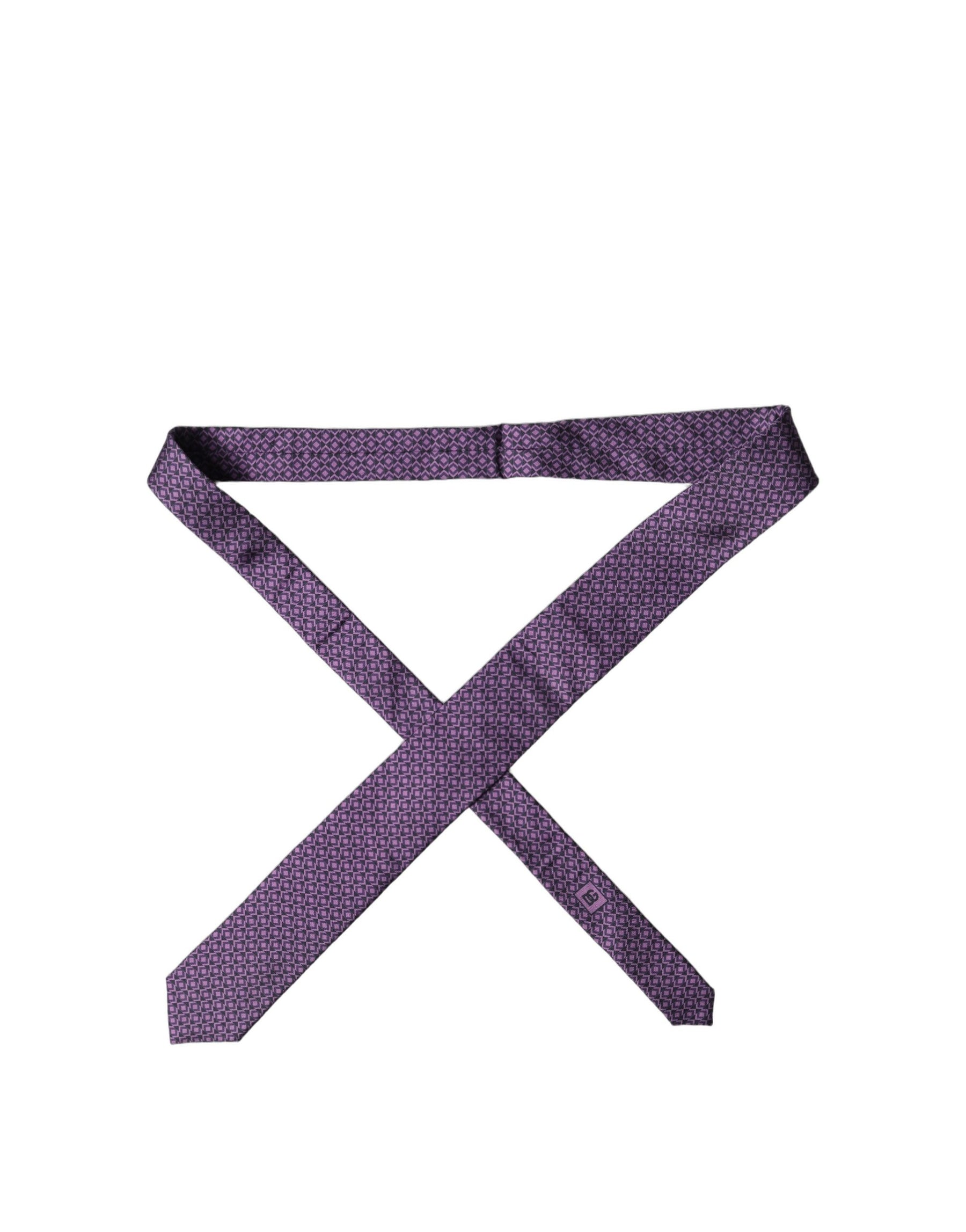 Dolce & Gabbana Purple Patterned 100% Silk Adjustable Men Necktie Tie | Regal Royce