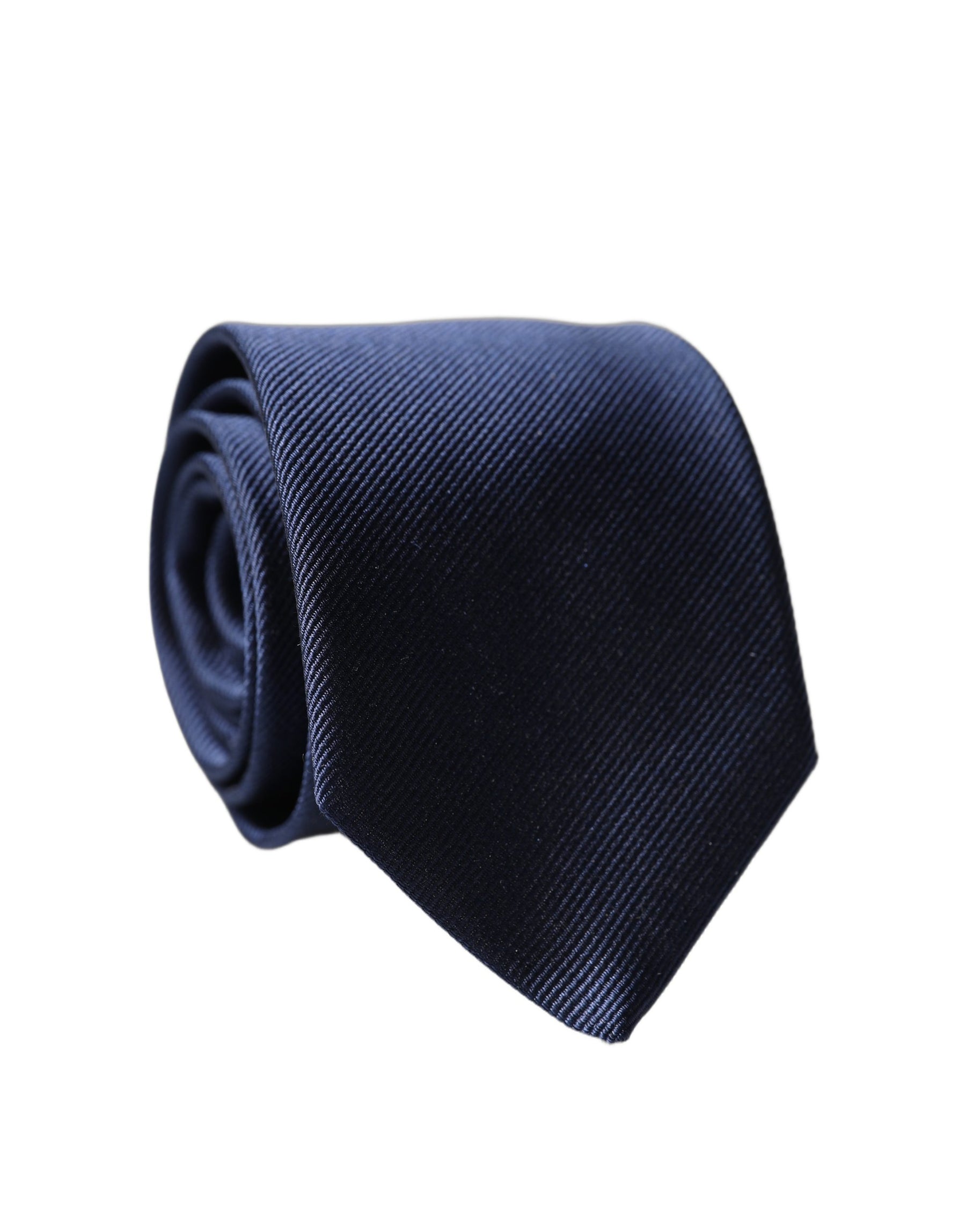 Dolce & Gabbana Navy Blue Solid 100% Silk Adjustable Men Necktie Tie | Regal Royce