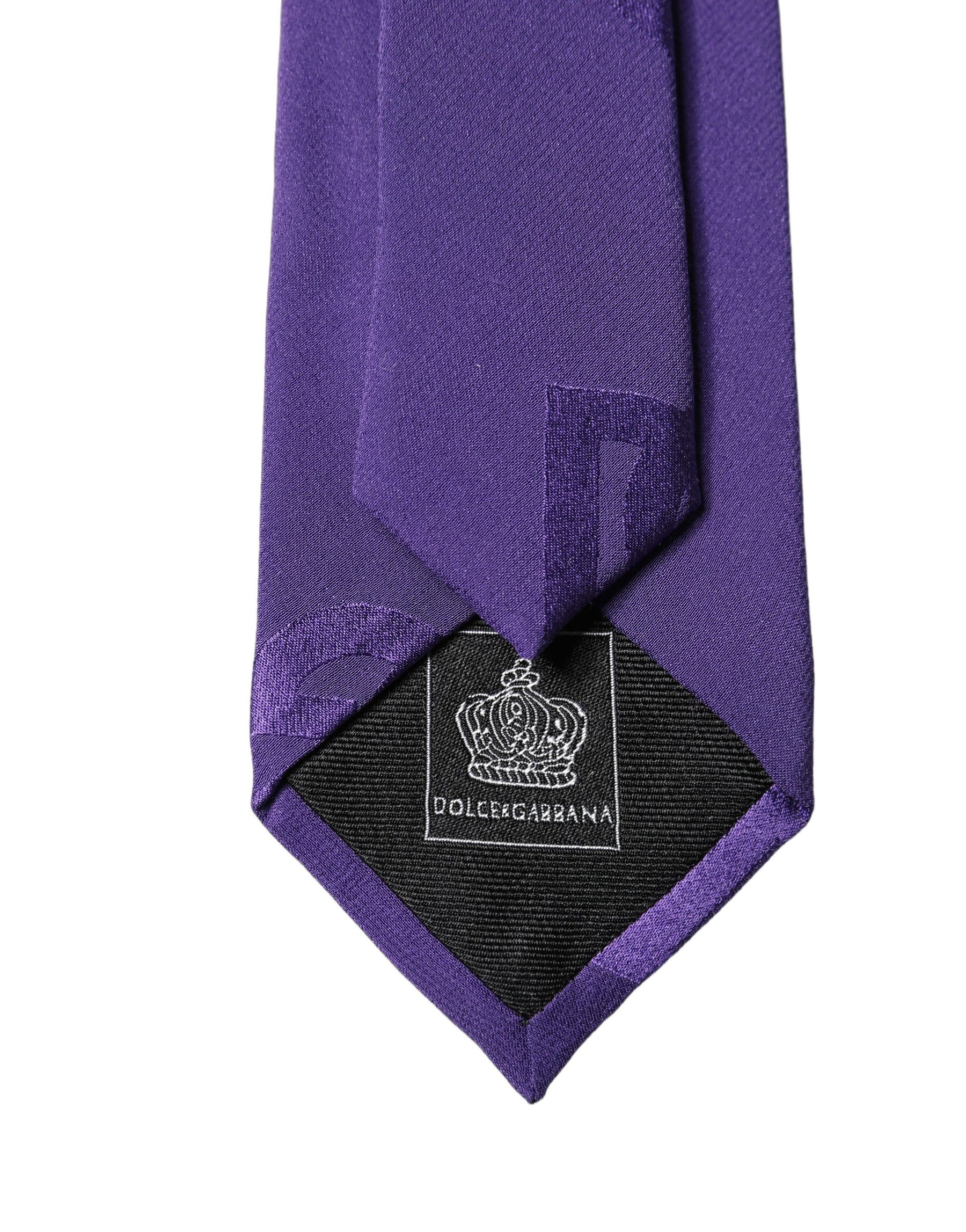 Dolce & Gabbana Purple DG Logo Monogram Silk Adjustable Men Necktie Tie | Regal Royce