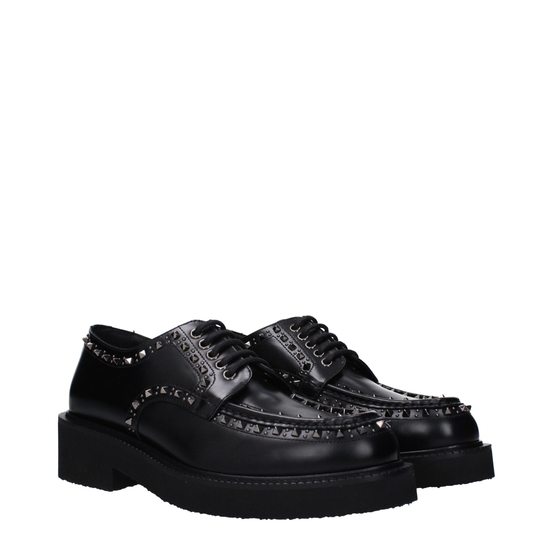 Valentino Garavani Black Leather Oxfords And Derbies | Regal Royce