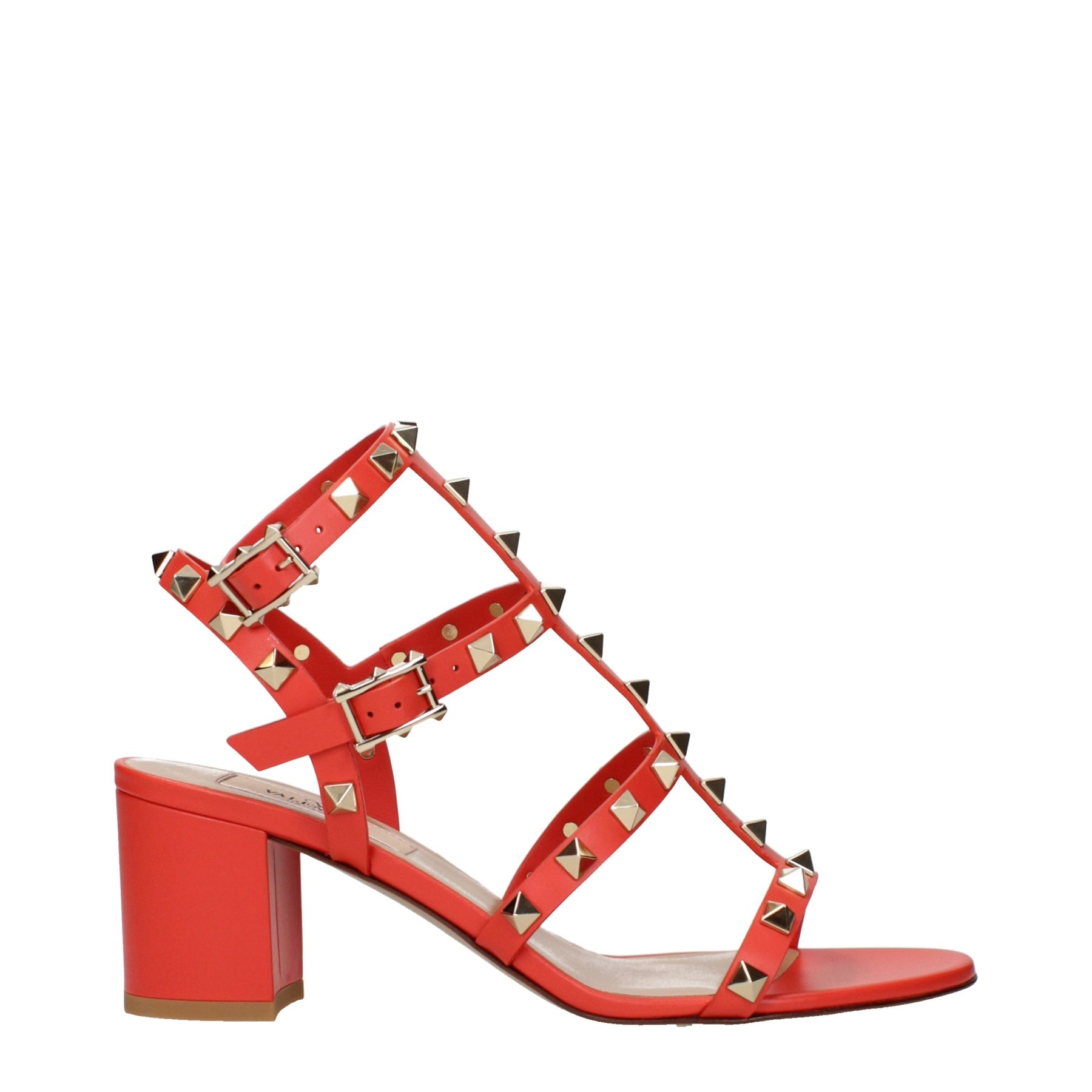 Valentino Garavani Orange Leather Platform Sandals | Regal Royce