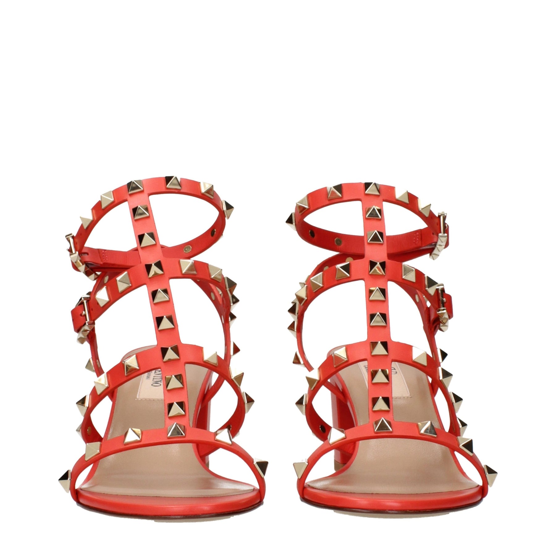Valentino Garavani Orange Leather Platform Sandals | Regal Royce