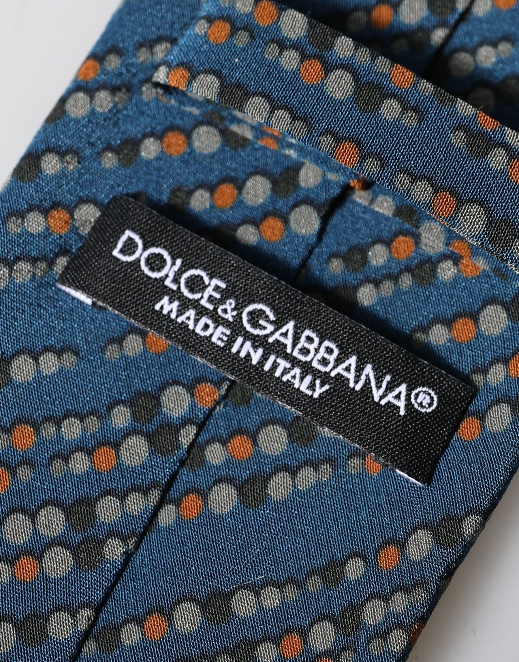 Dolce & Gabbana Blue Patterned 100% Silk Adjustable Men Tied Necktie Tie | Regal Royce