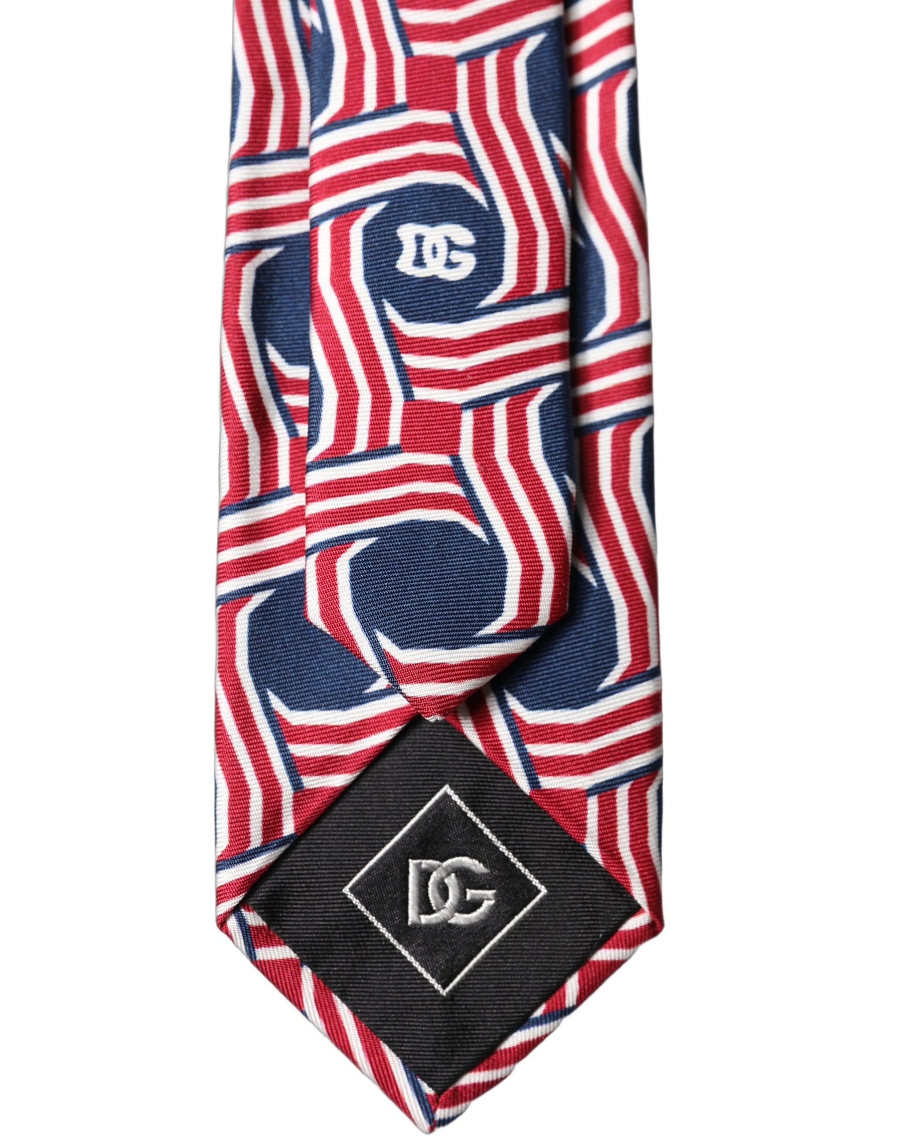 Dolce & Gabbana Multicolor Patterned Silk Adjustable Men Tied Necktie Tie | Regal Royce