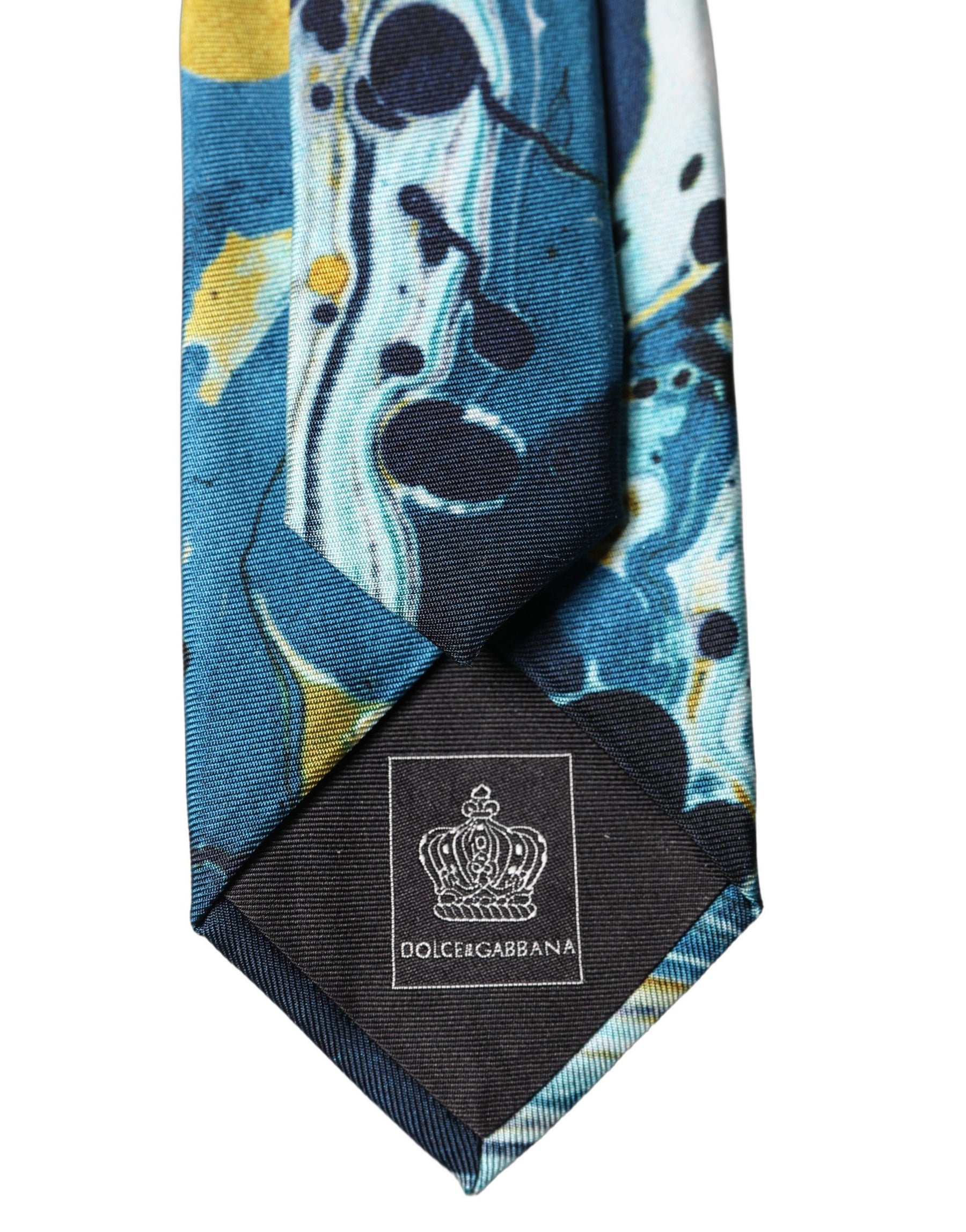 Dolce & Gabbana Multicolor Abstract Silk Adjustable Men Tied Necktie Tie | Regal Royce