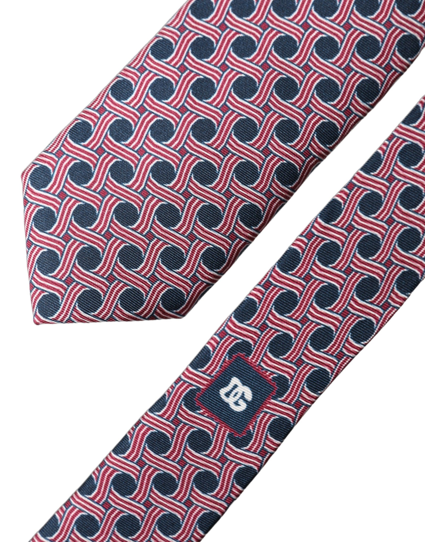 Dolce & Gabbana Multicolor Patterned Silk Adjustable Men Tied Necktie Tie | Regal Royce