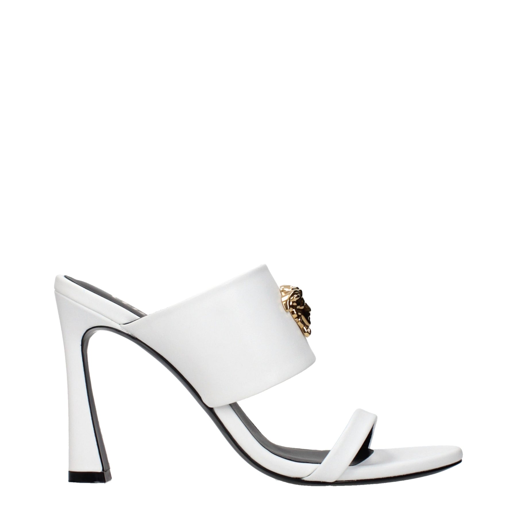 Versace White Leather Stiletto Heel Sandals | Regal Royce
