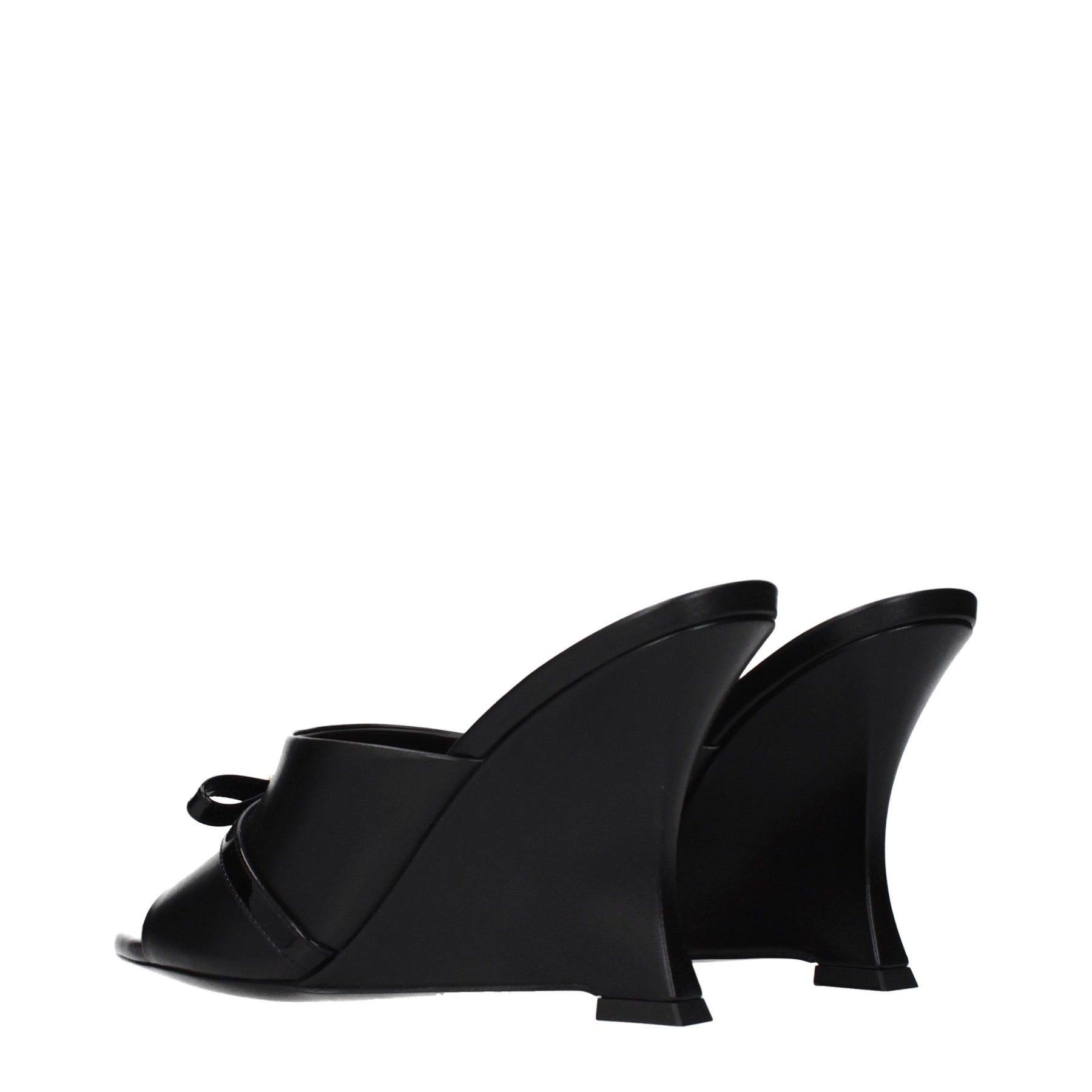 Versace Black Leather Wedge Sandals | Regal Royce