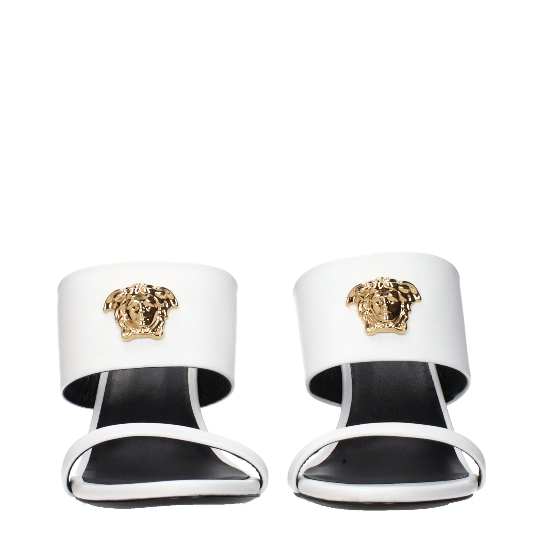Versace White Leather Stiletto Heel Sandals | Regal Royce