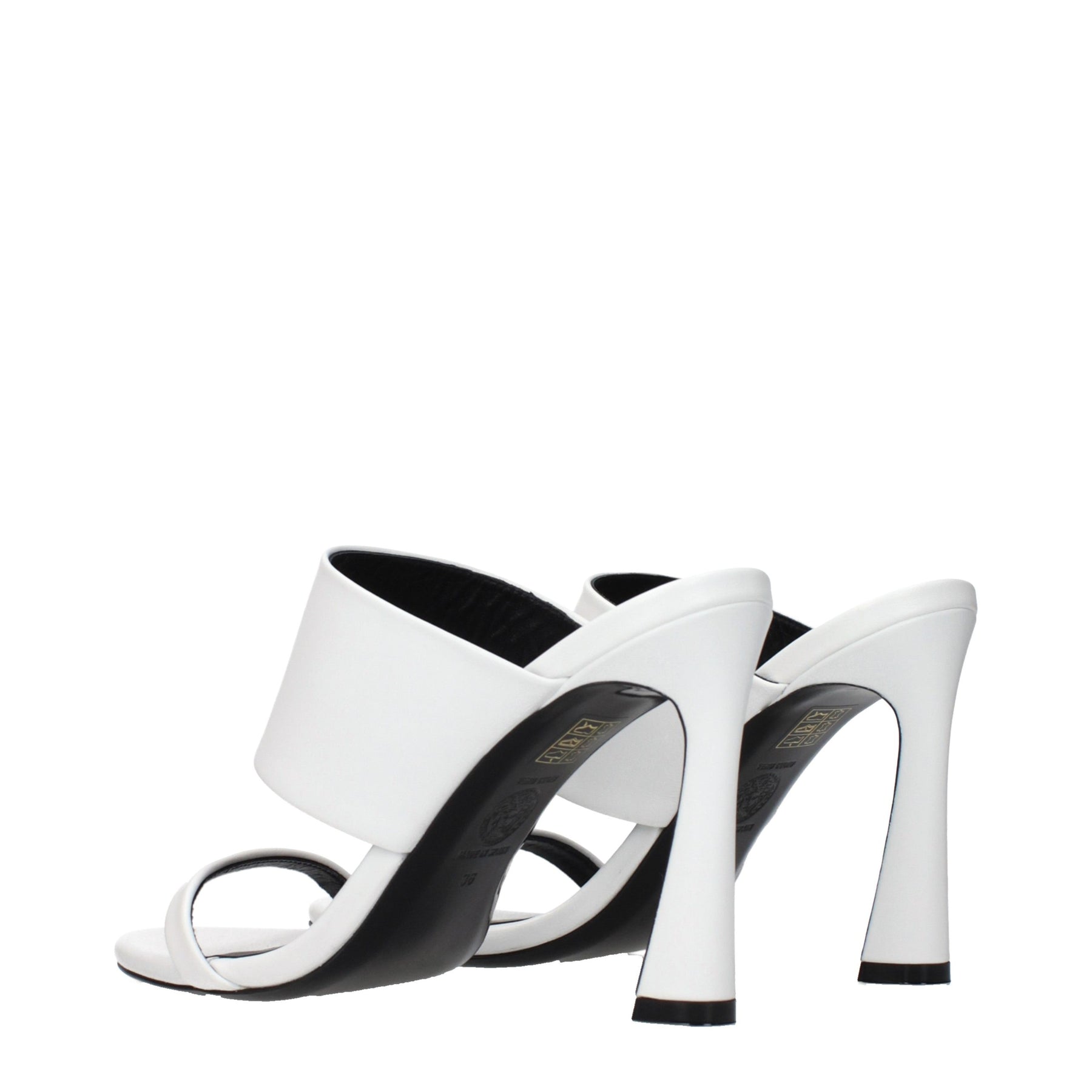 Versace White Leather Stiletto Heel Sandals | Regal Royce