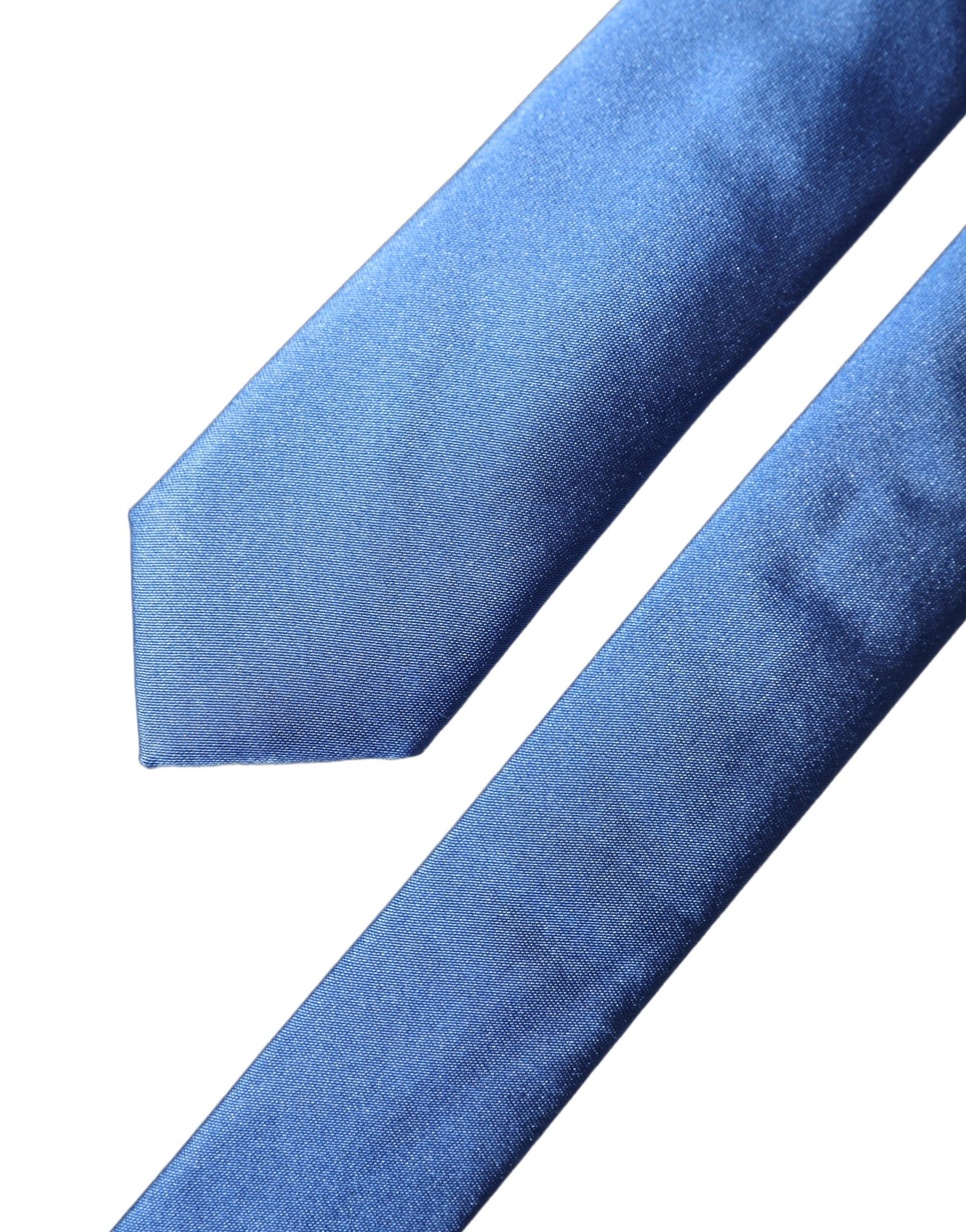 Dolce & Gabbana Blue Satin 100% Silk Adjustable Men Tied Necktie Tie | Regal Royce