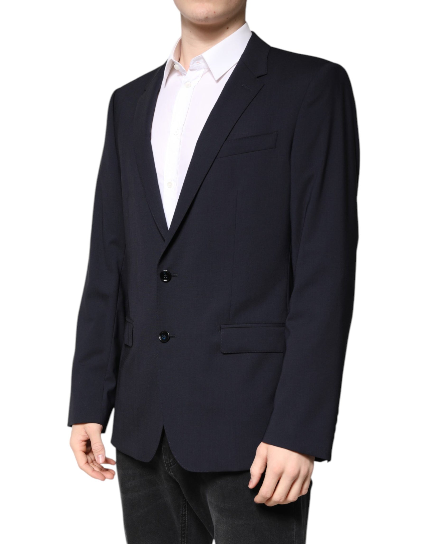 Dolce & Gabbana Blazer MARTINI Dark Blue Wool SingleBreasted Blazer | Regal Royce