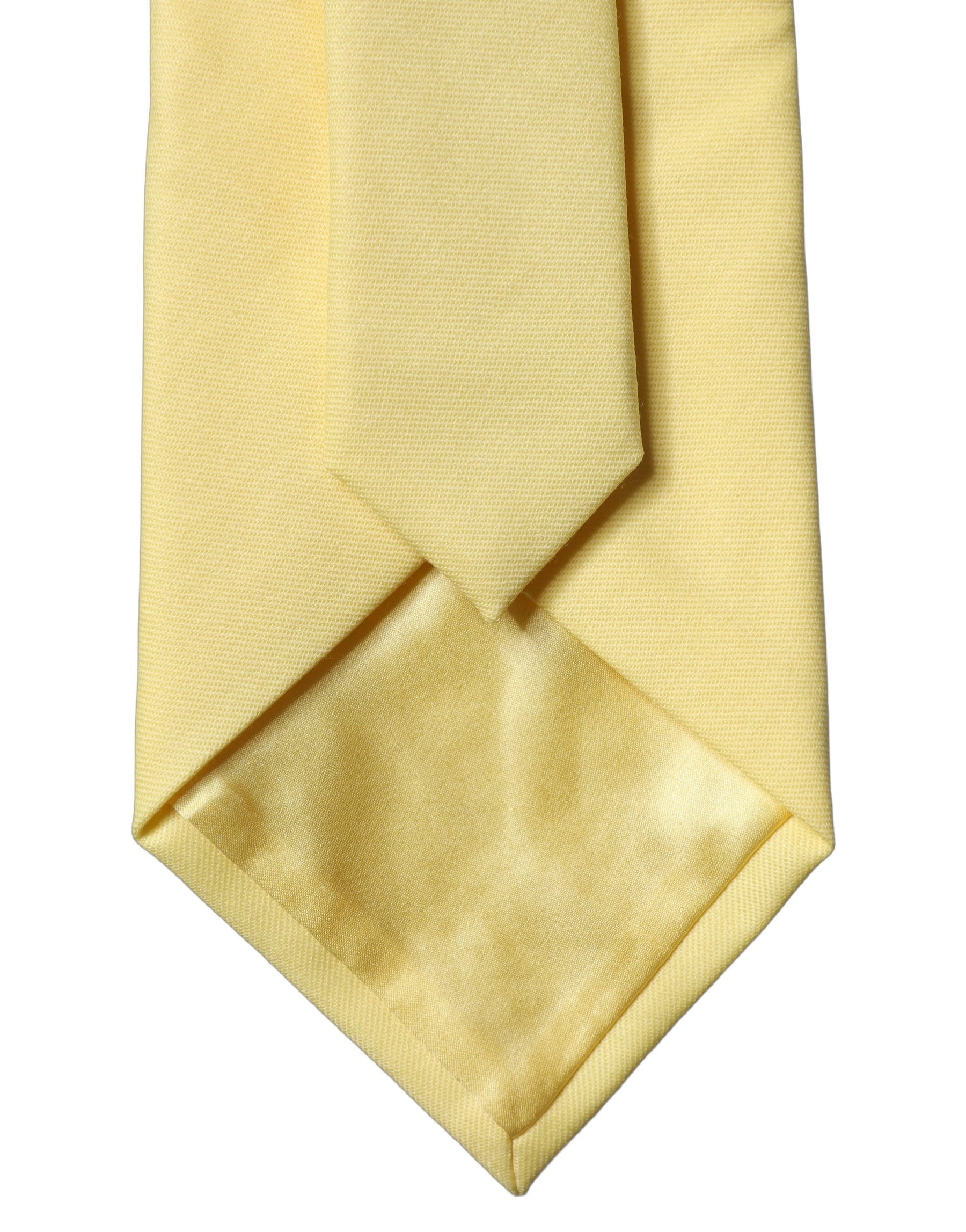 Dolce & Gabbana Yellow Solid Satin Silk Adjustable Women Tied Necktie Tie | Regal Royce