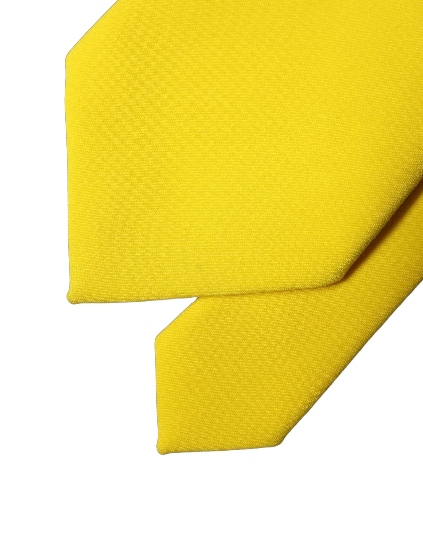 Dolce & Gabbana Yellow Solid Polyester Adjustable Women Tied Necktie Tie | Regal Royce