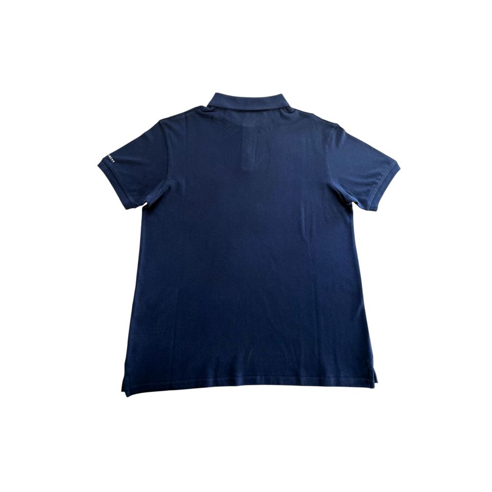 Trussardi Beachwear Blue Cotton Men's Polo Shirt | Regal Royce