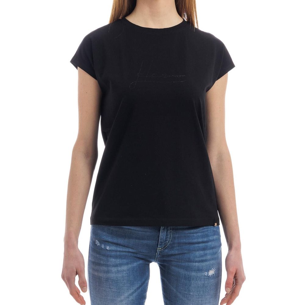 Herno Black Cotton T-Shirt | Regal Royce