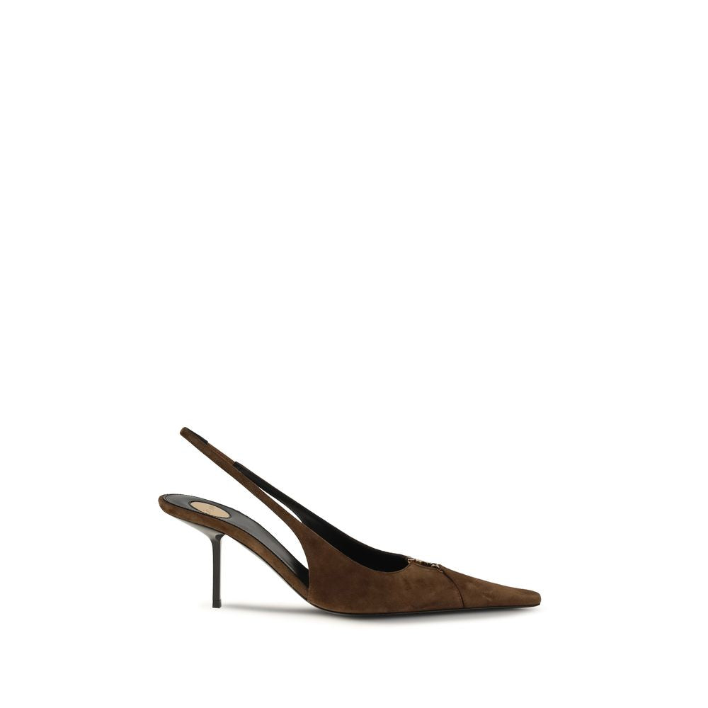 Saint Laurent Brown Calf Leather Bos Taurus High Heel Pumps | Regal Royce