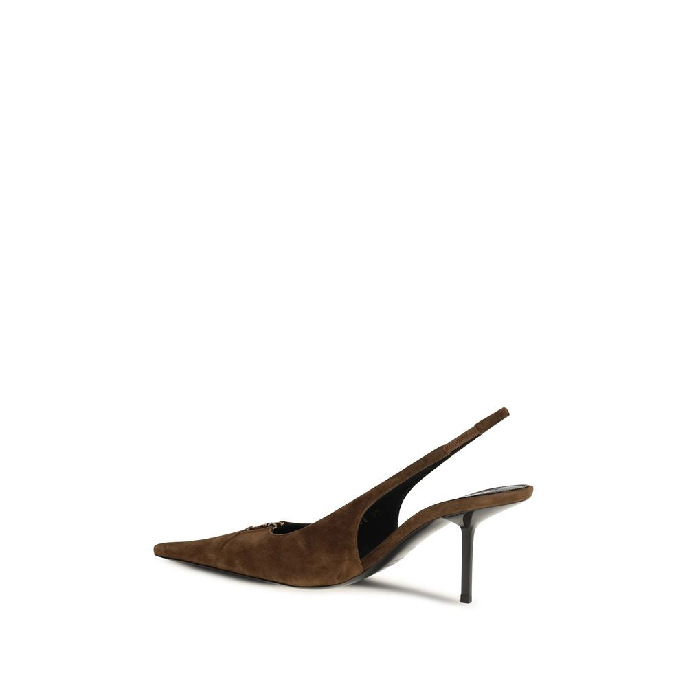 Saint Laurent Brown Calf Leather Bos Taurus High Heel Pumps | Regal Royce