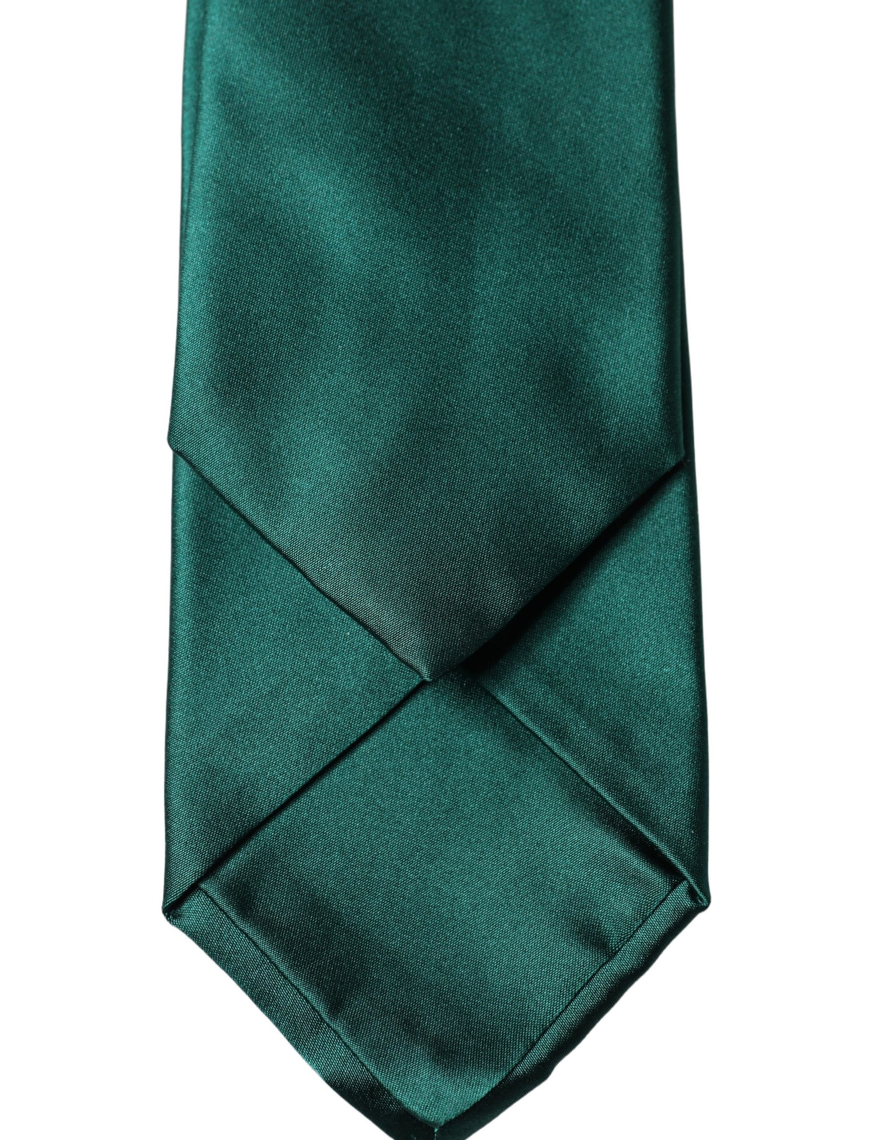 Dolce & Gabbana Dark Green Satin Silk Adjustable Women Tied Necktie Tie | Regal Royce