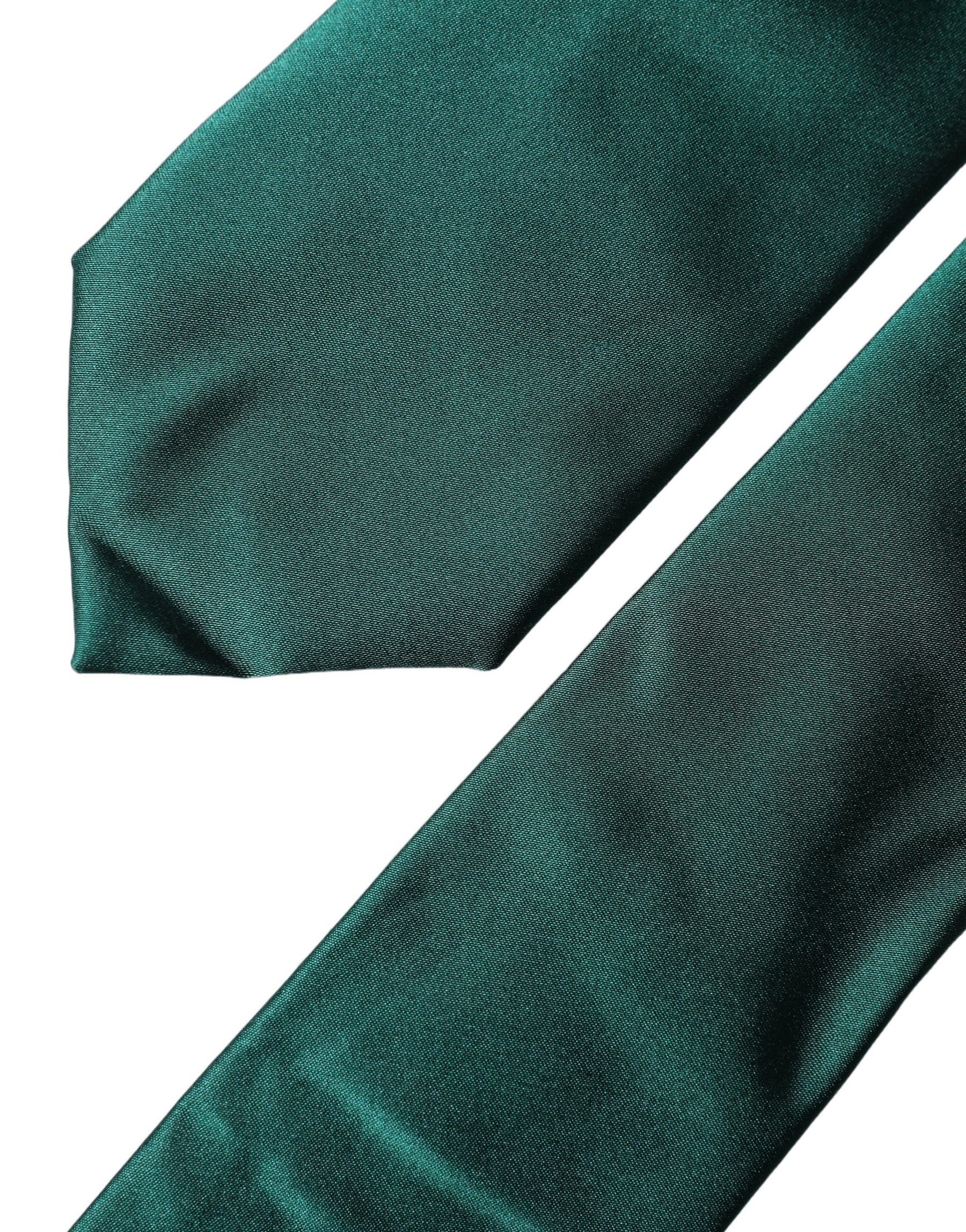 Dolce & Gabbana Dark Green Satin Silk Adjustable Women Tied Necktie Tie | Regal Royce
