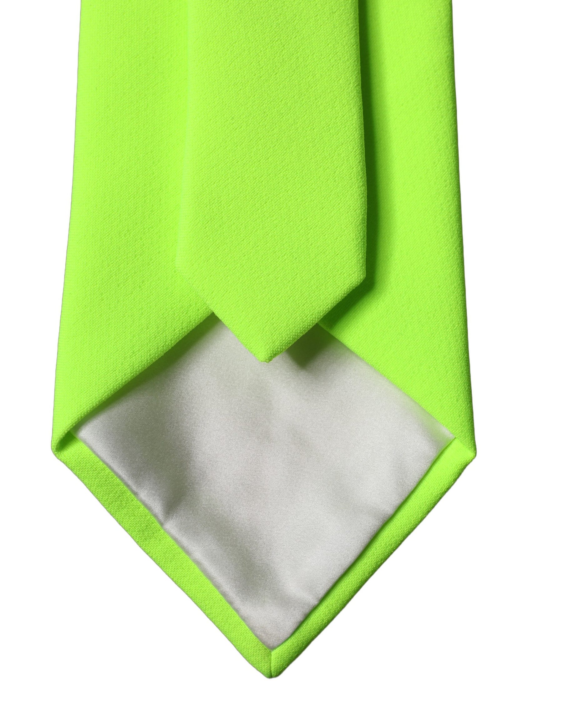 Dolce & Gabbana Neon Green Polyester Adjustable Women Tied Necktie Tie | Regal Royce