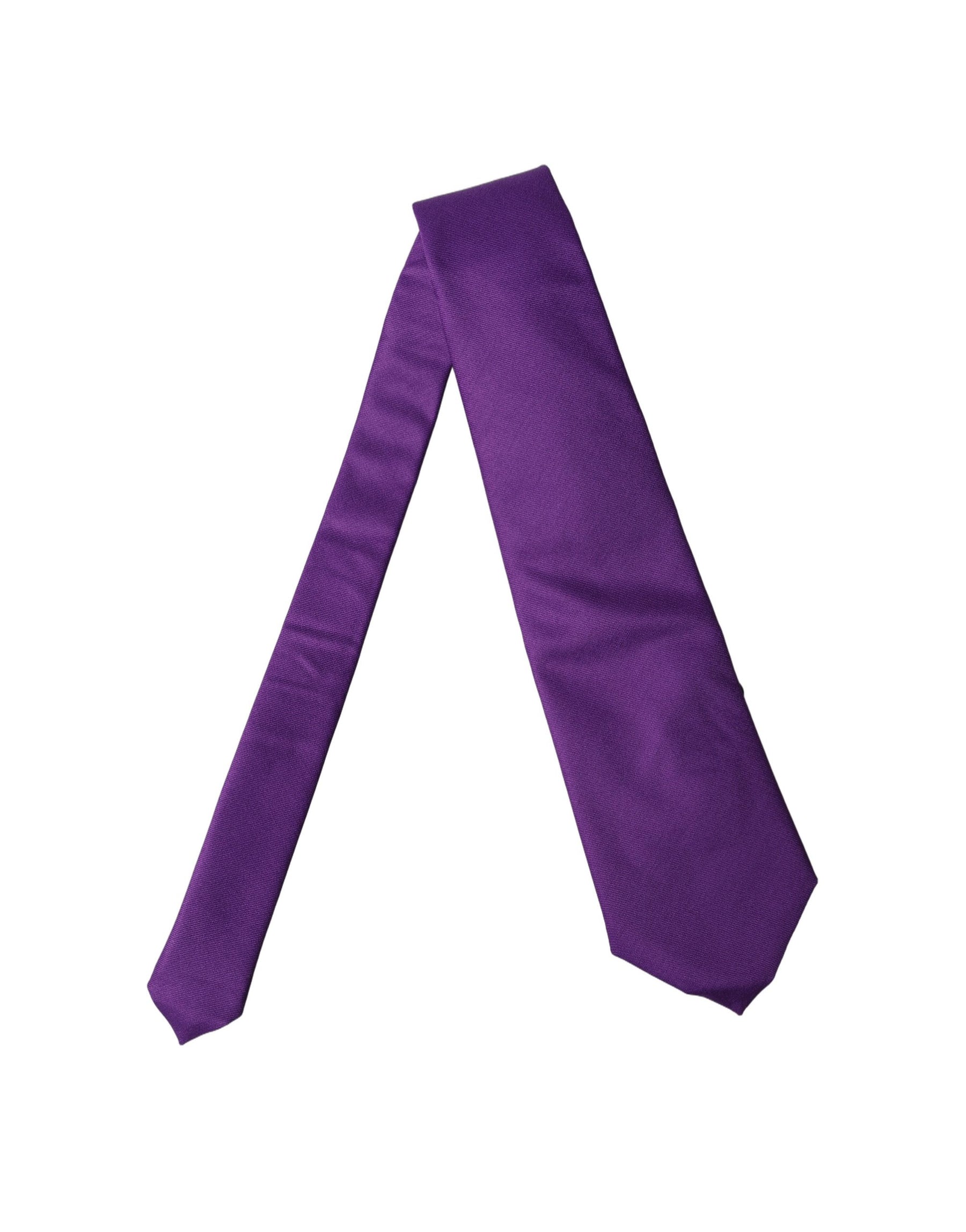 Dolce & Gabbana Purple Polyester Satin Adjustable Women Tied Necktie Tie | Regal Royce