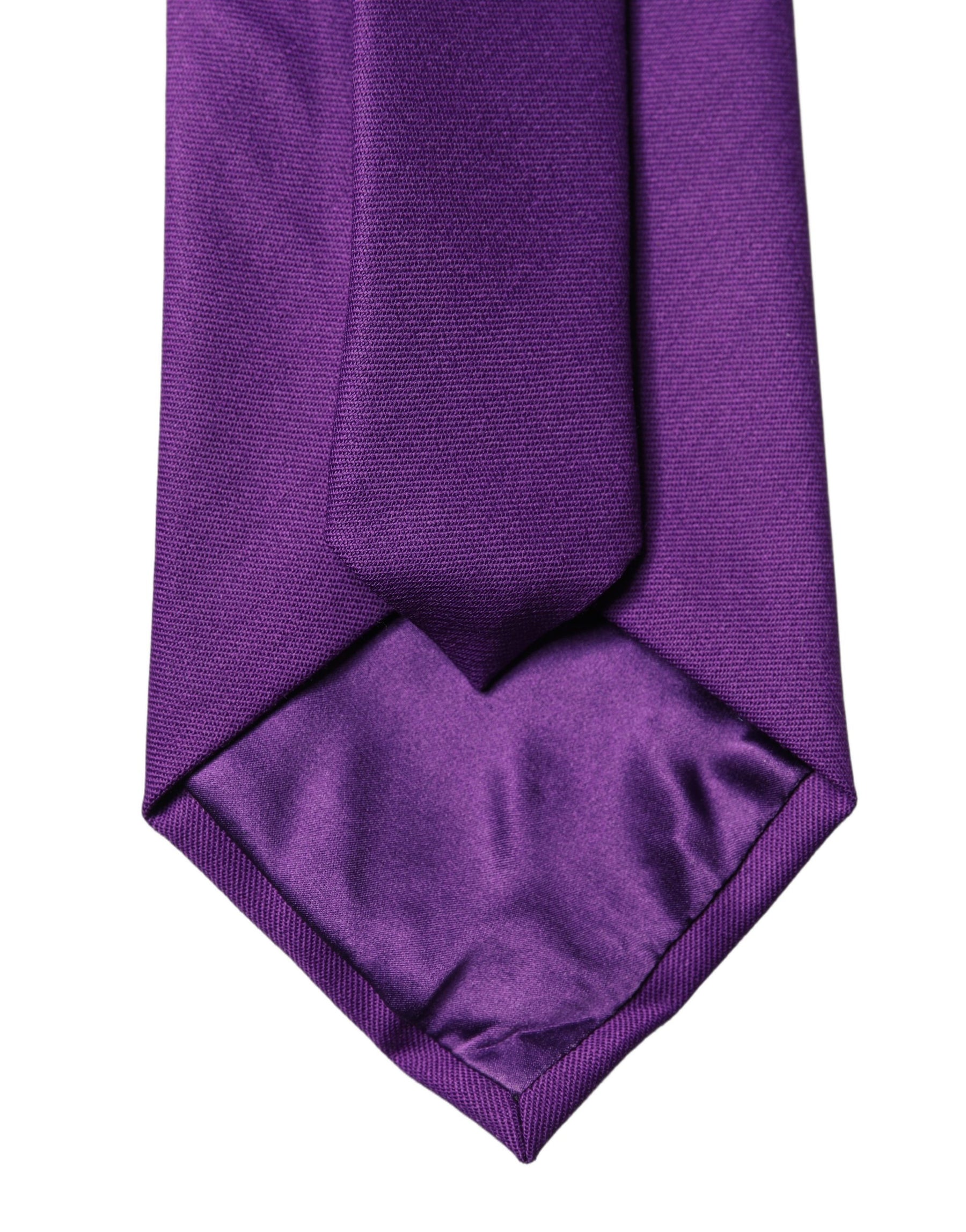 Dolce & Gabbana Purple Polyester Satin Adjustable Women Tied Necktie Tie | Regal Royce