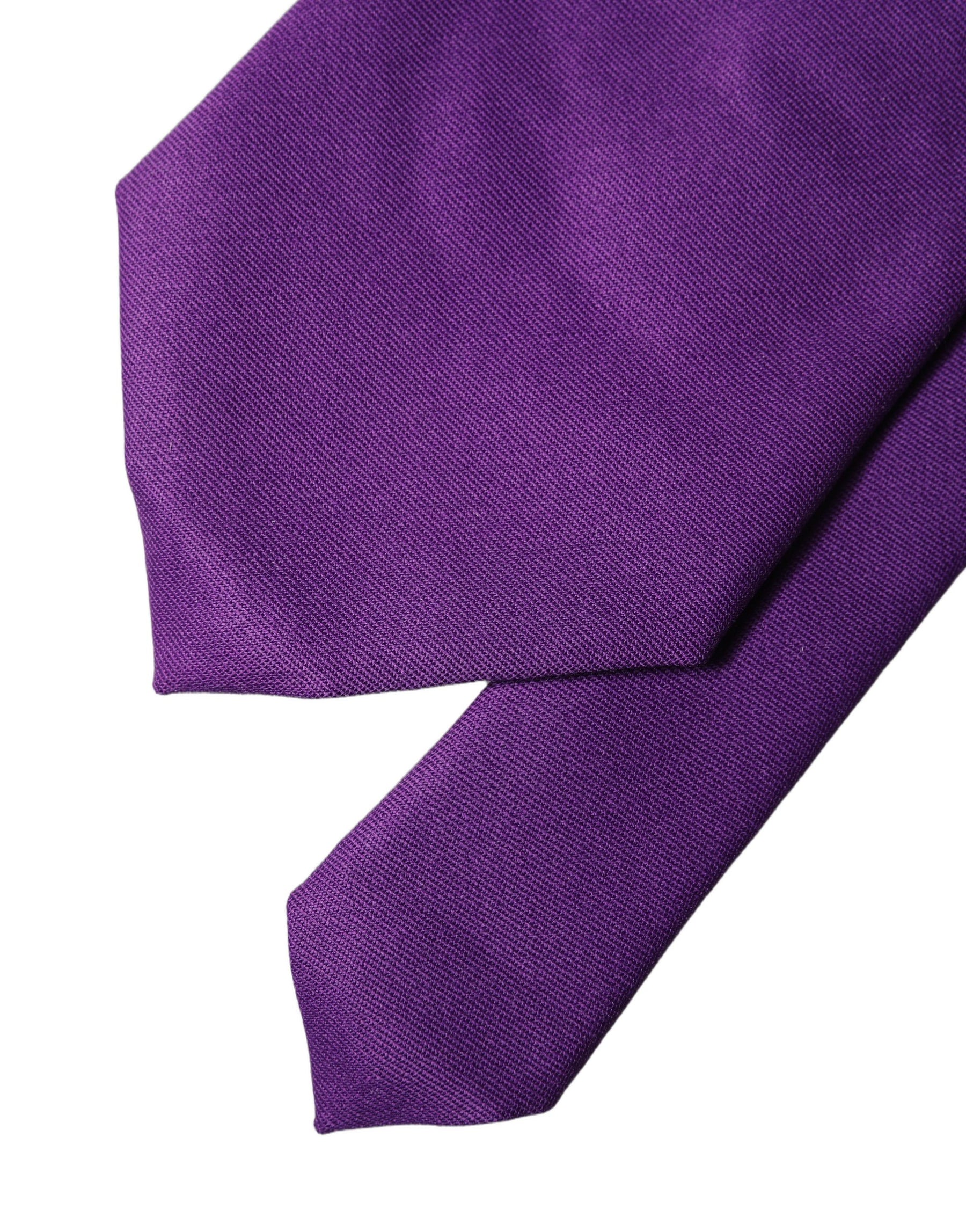 Dolce & Gabbana Purple Polyester Satin Adjustable Women Tied Necktie Tie | Regal Royce