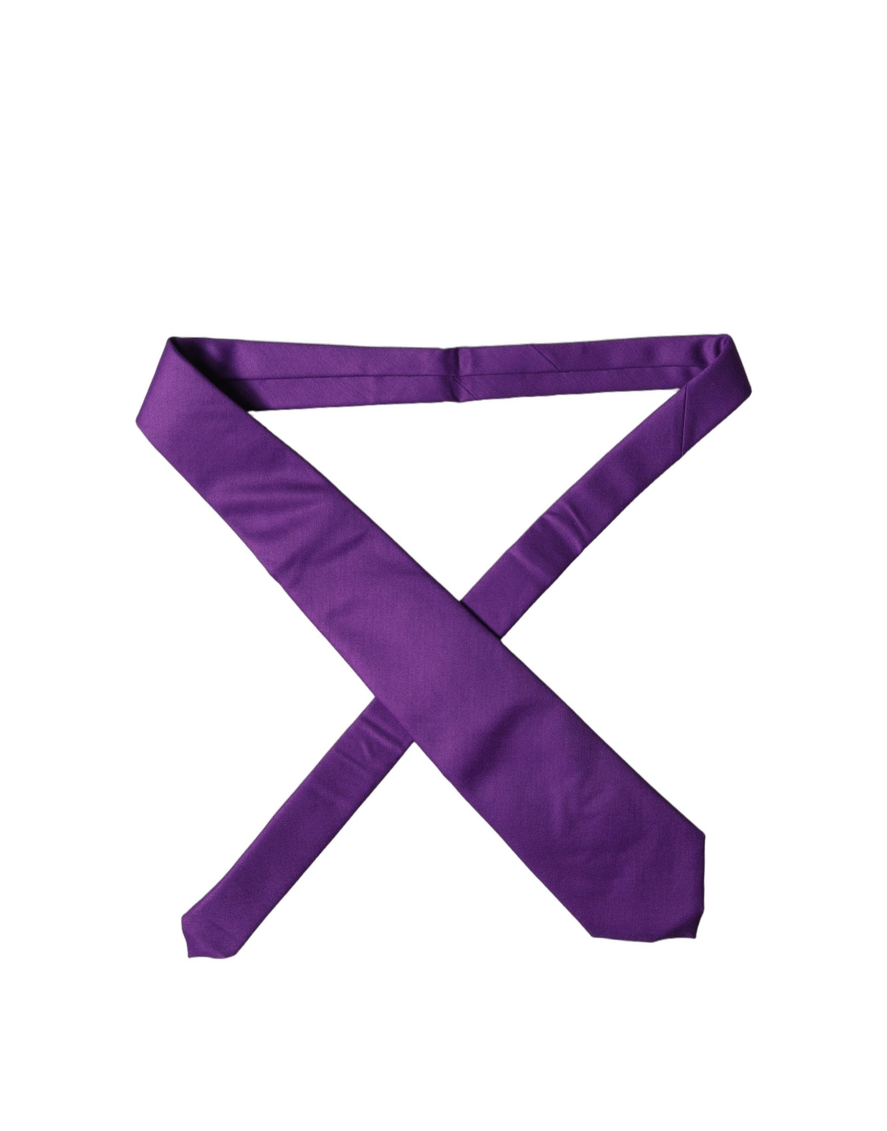 Dolce & Gabbana Purple Polyester Satin Adjustable Women Tied Necktie Tie | Regal Royce