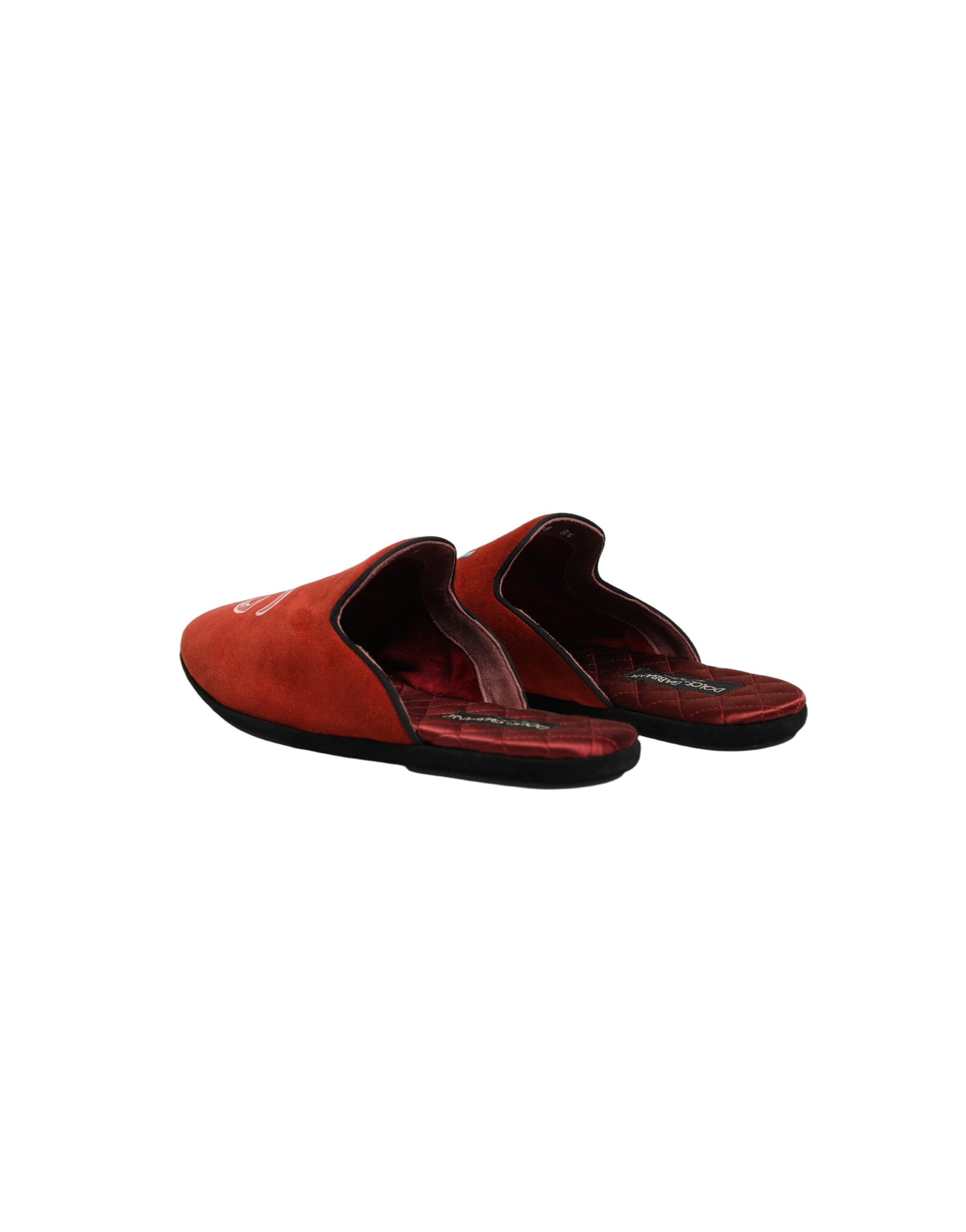 Dolce & Gabbana Red Suede DG King Men House Slipper Shoes | Regal Royce
