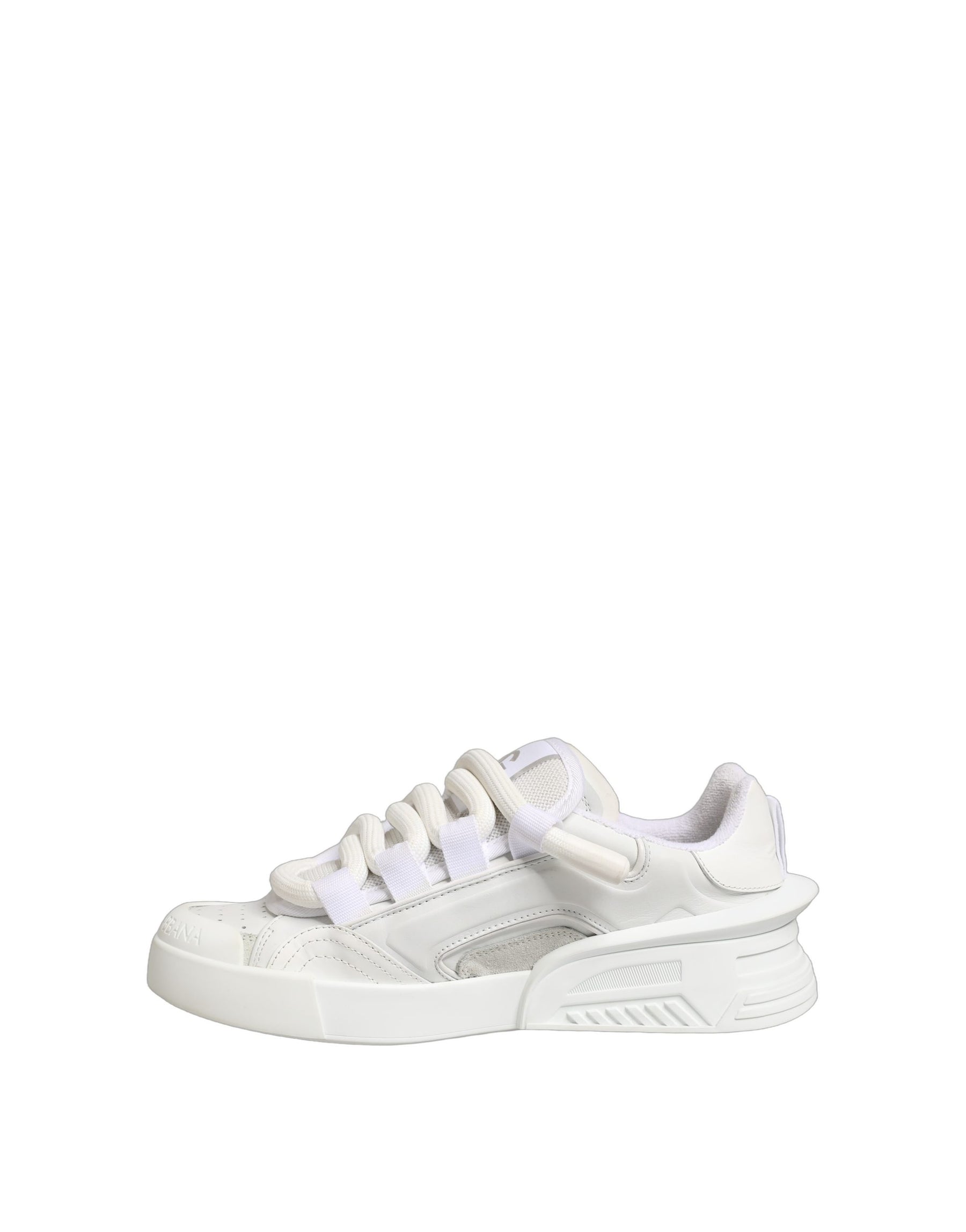 Dolce & Gabbana White Calfskin Leather Low Top Sneakers Shoes | Regal Royce