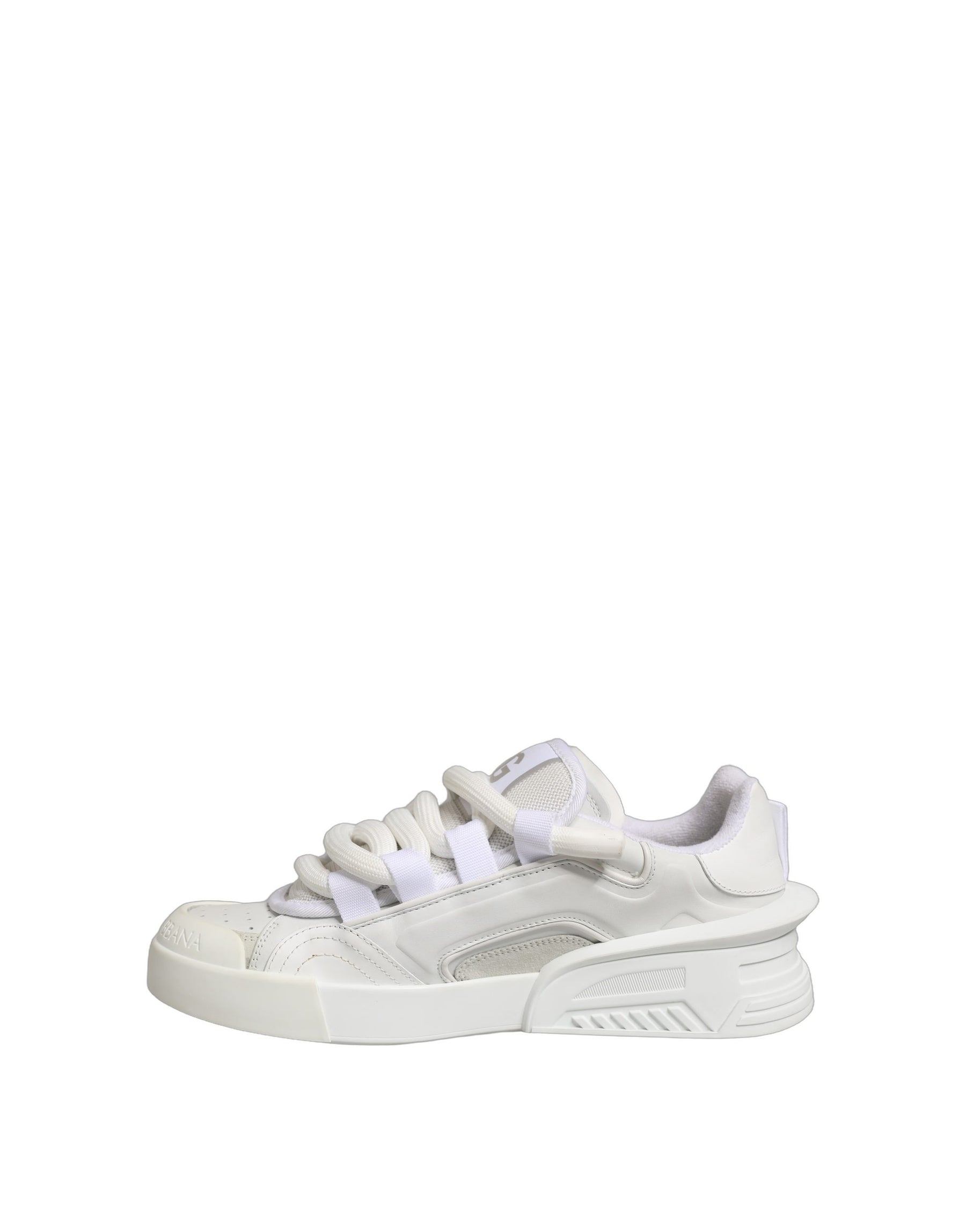 Dolce & Gabbana White Calfskin Leather Low Top Sneakers Shoes | Regal Royce