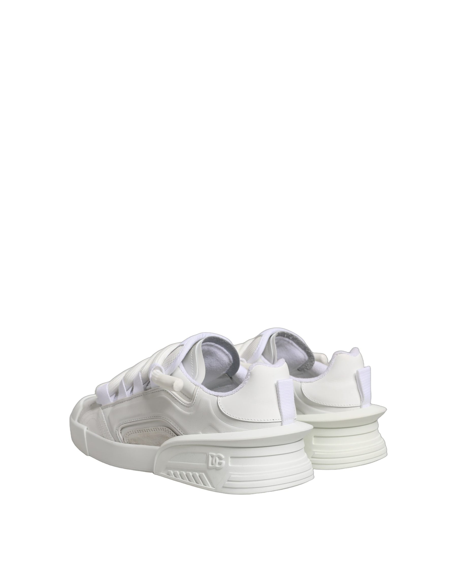 Dolce & Gabbana White Calfskin Leather Low Top Sneakers Shoes | Regal Royce