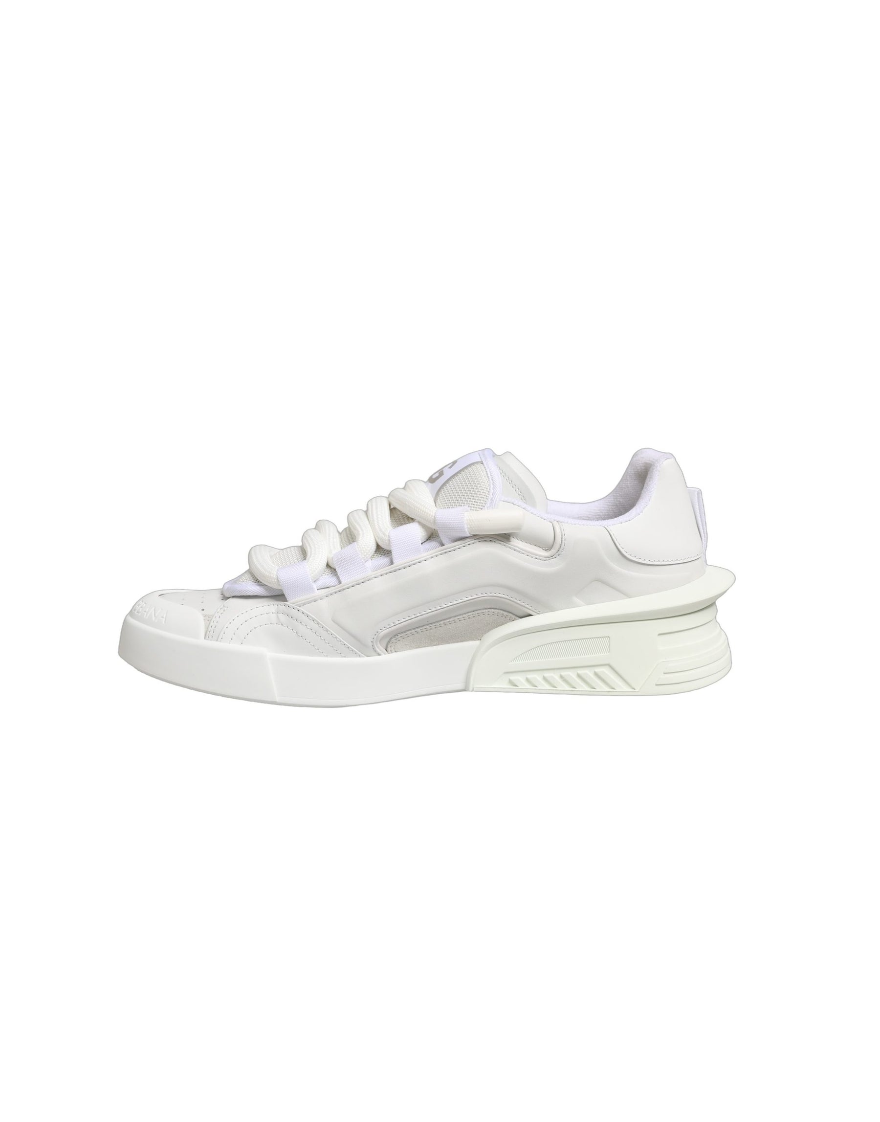 Dolce & Gabbana White Calfskin Leather Low Top Sneakers Shoes | Regal Royce