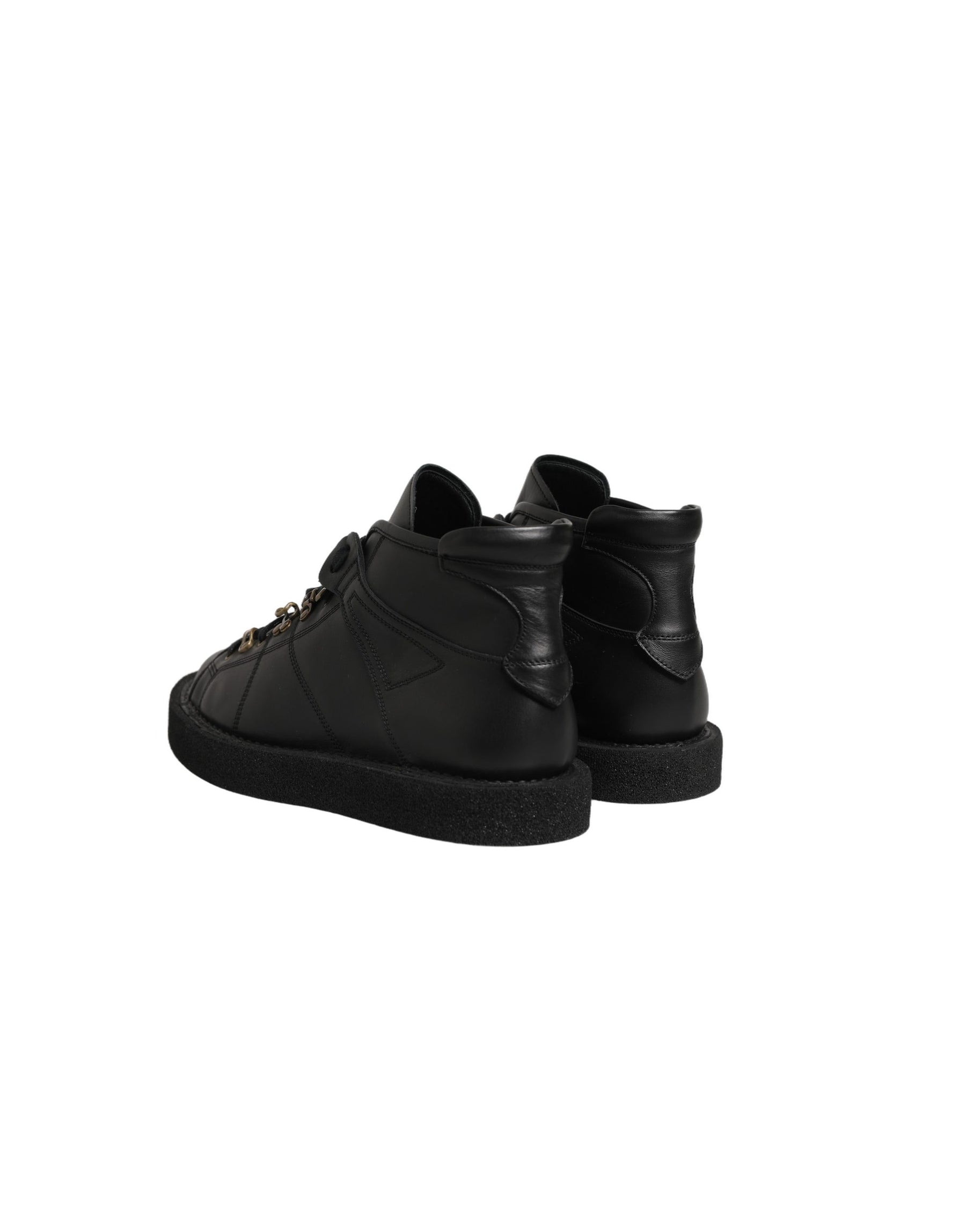 Dolce & Gabbana Black Leather Lace Up Men Ankle Boots Shoes | Regal Royce