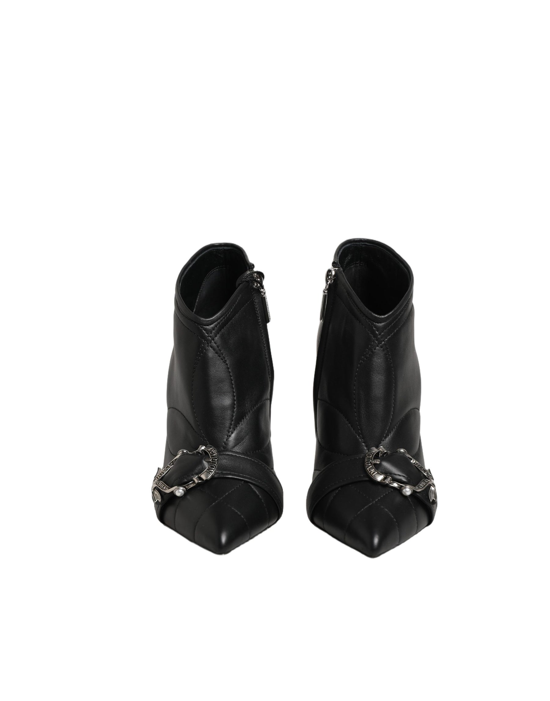 Dolce & Gabbana Black Devotion Quilted Buckled Boots Shoes | Regal Royce