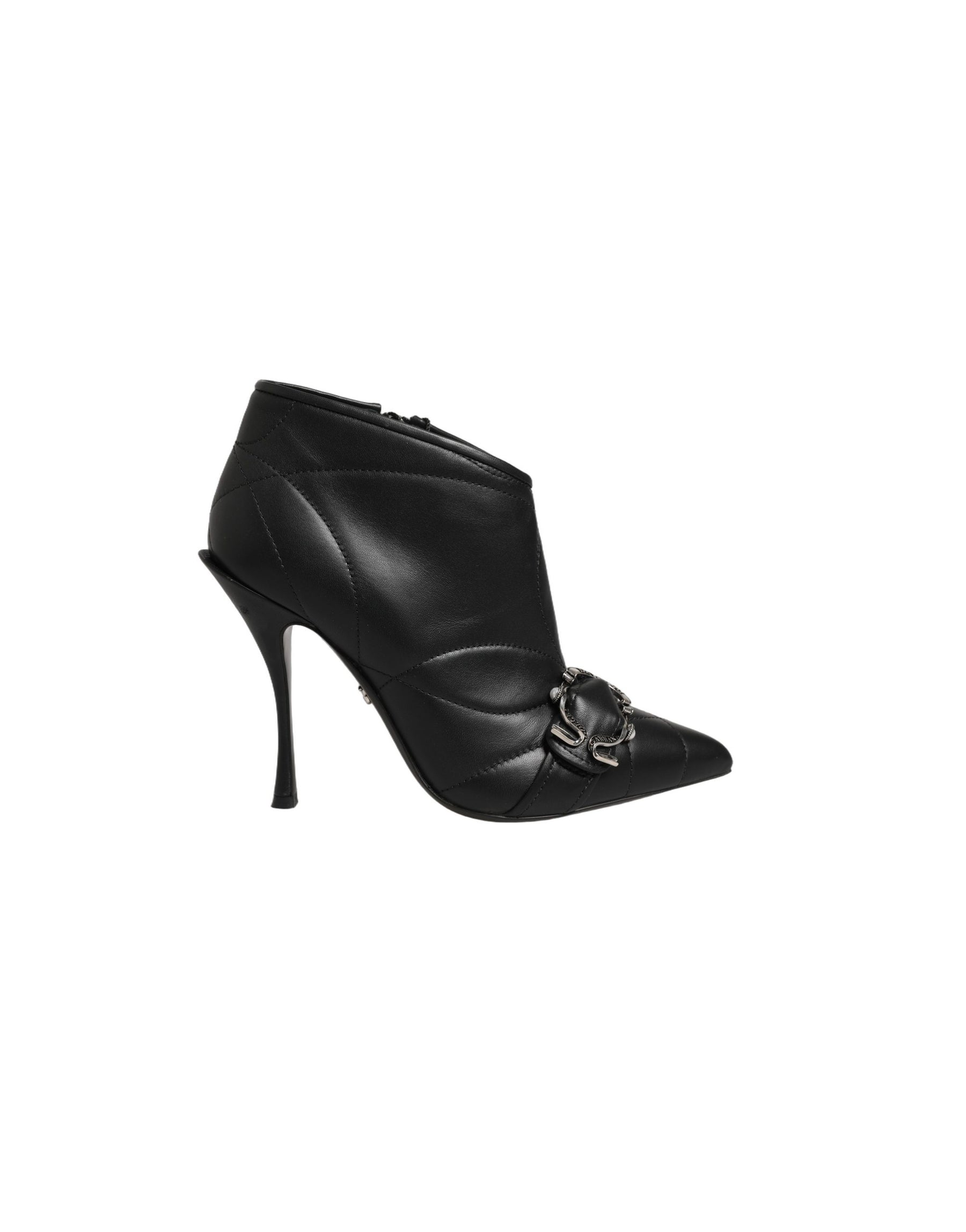 Dolce & Gabbana Black Devotion Quilted Buckled Boots Shoes | Regal Royce