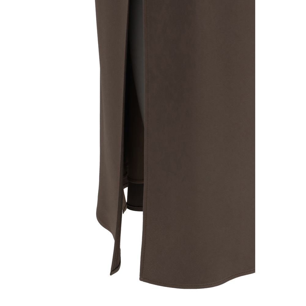 Brunello Cucinelli Brown Acetate Midi Skirt | Regal Royce