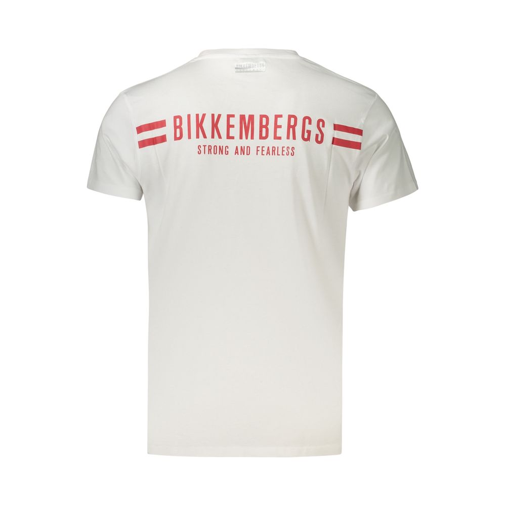 Bikkembergs White Cotton Mens T-Shirt | Regal Royce