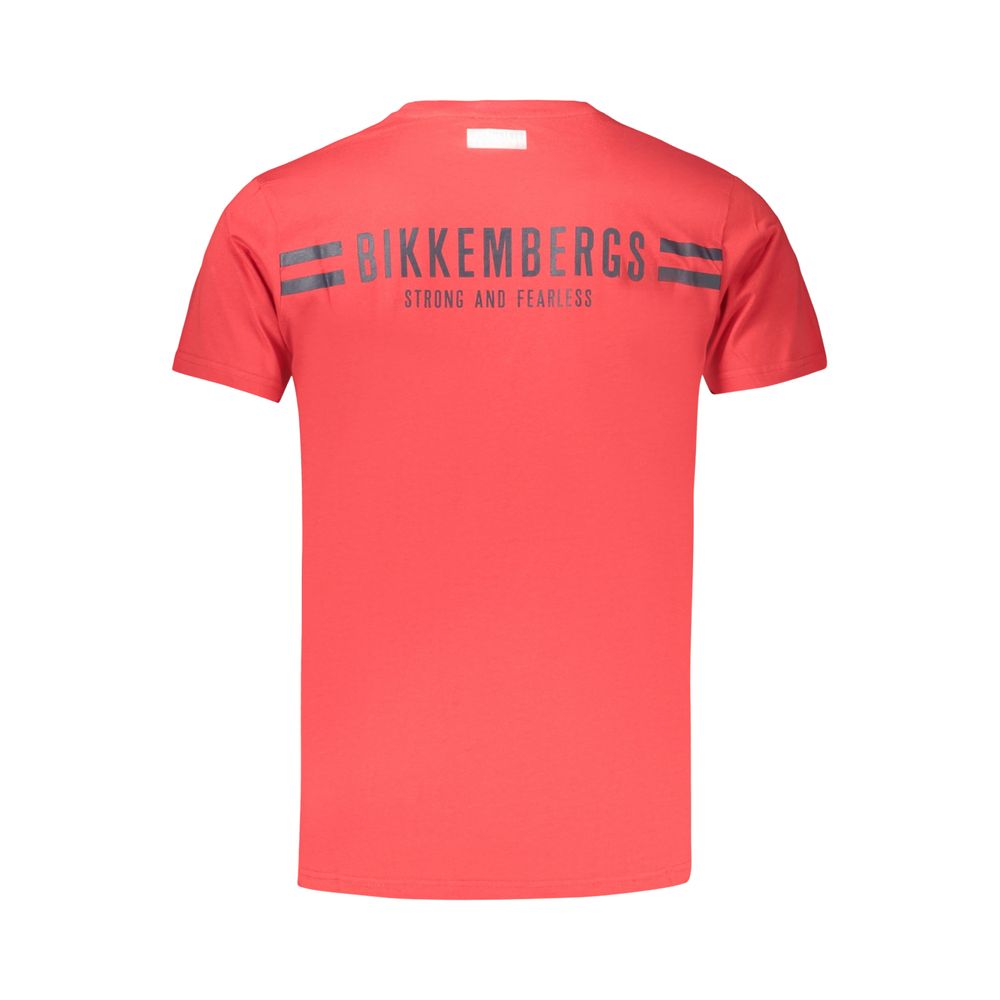 Bikkembergs Rosso Cotton Mens T-Shirt | Regal Royce