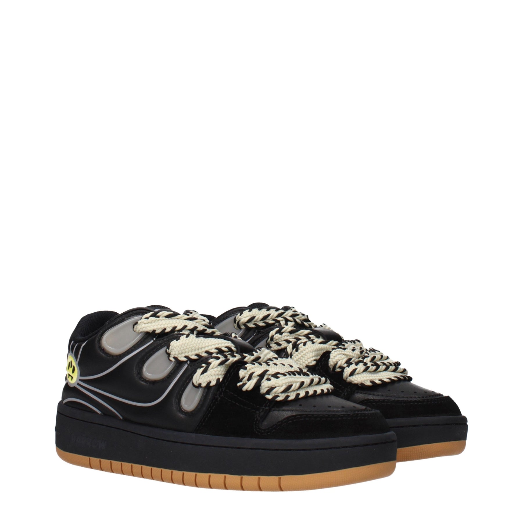 Barrow Black Leather Low Top Sneakers | Regal Royce