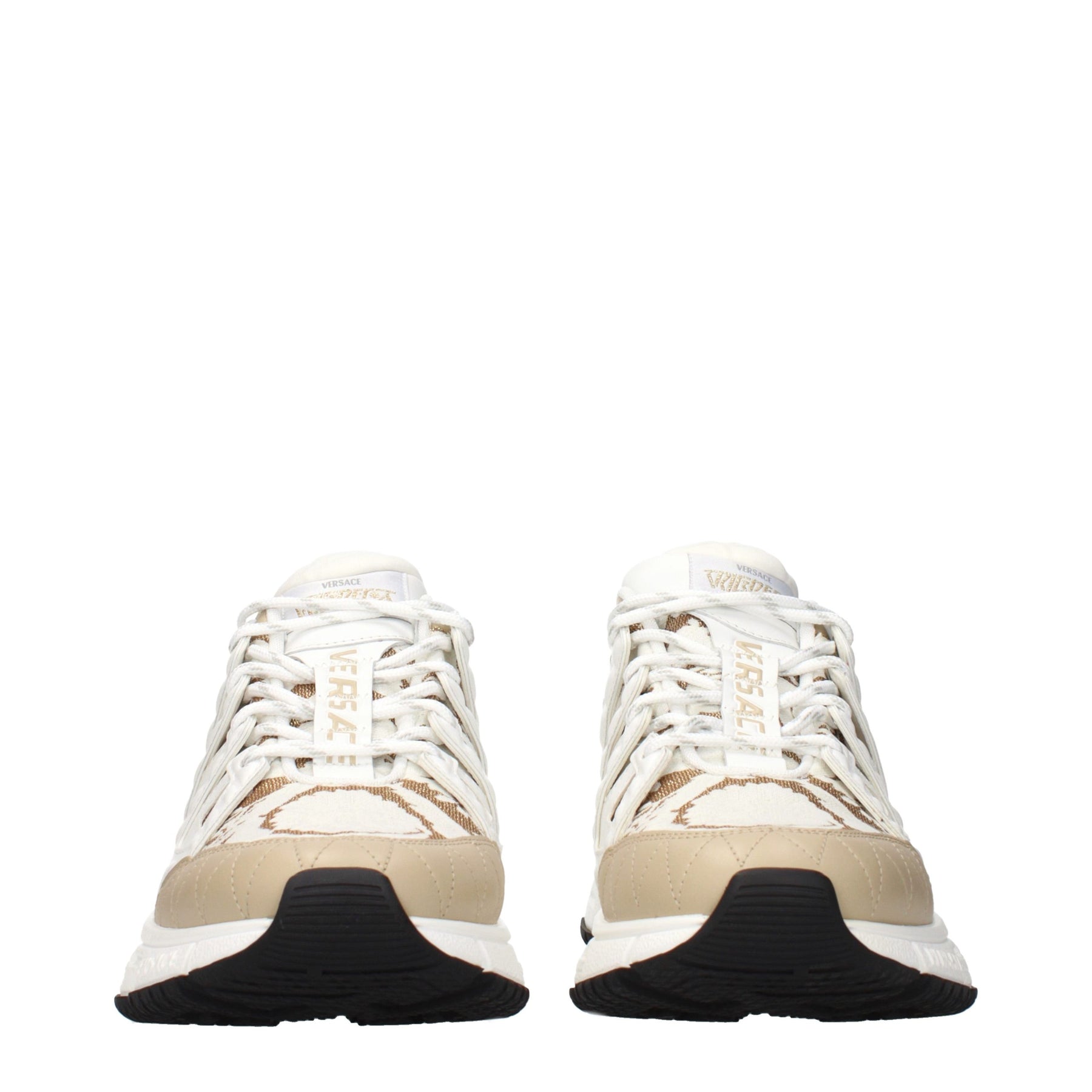 Versace White Fabric Athletic Sneakers | Regal Royce