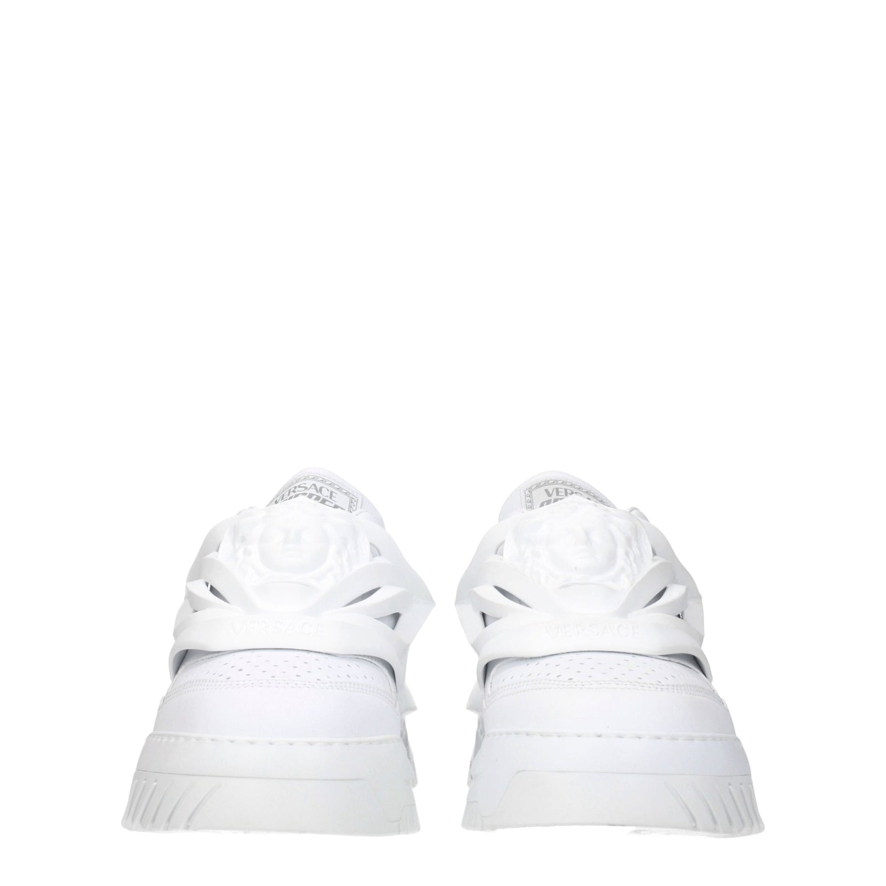Versace White Leather Sneakers | Regal Royce