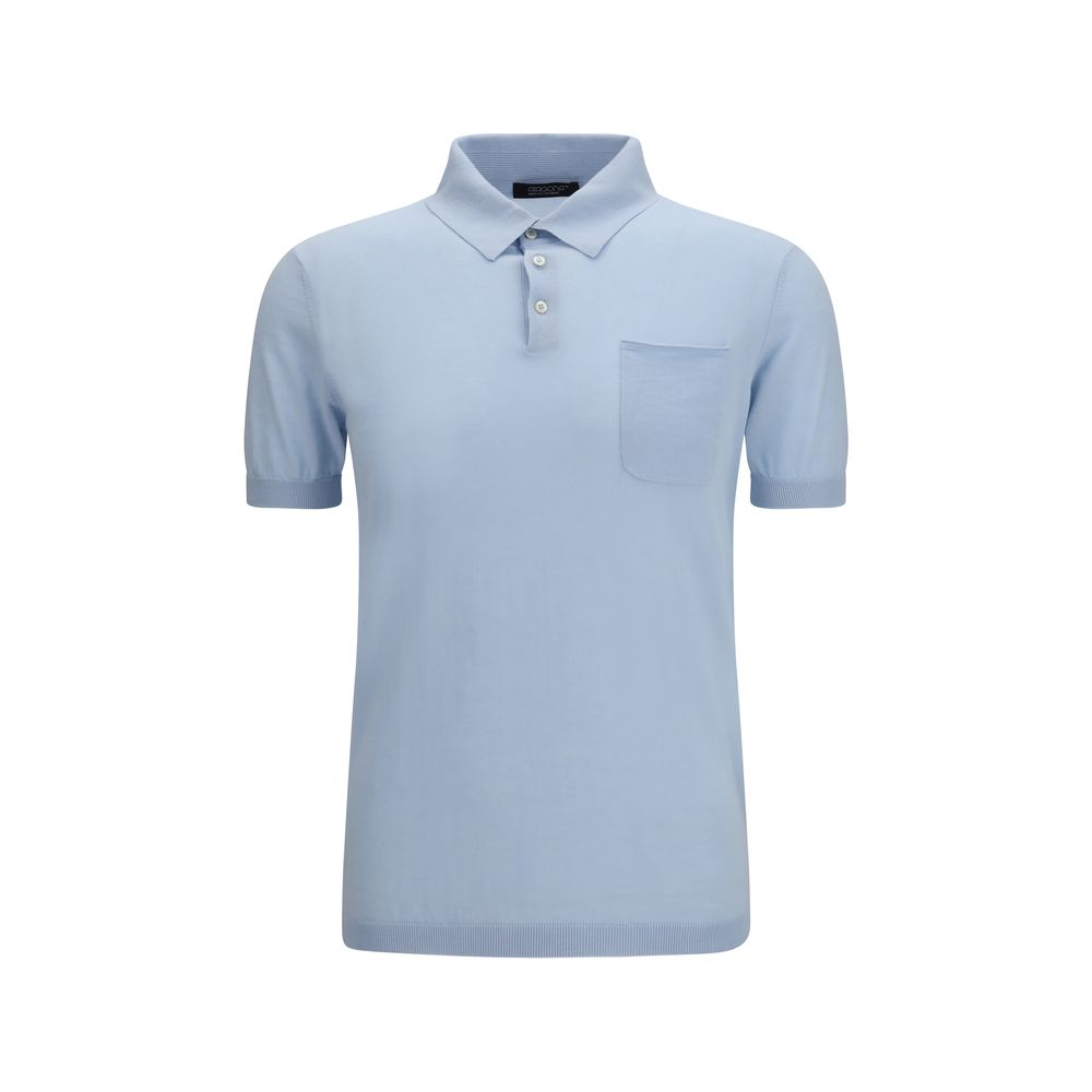 Aragona Cashmere Blue Cotton Polo Shirt | Regal Royce